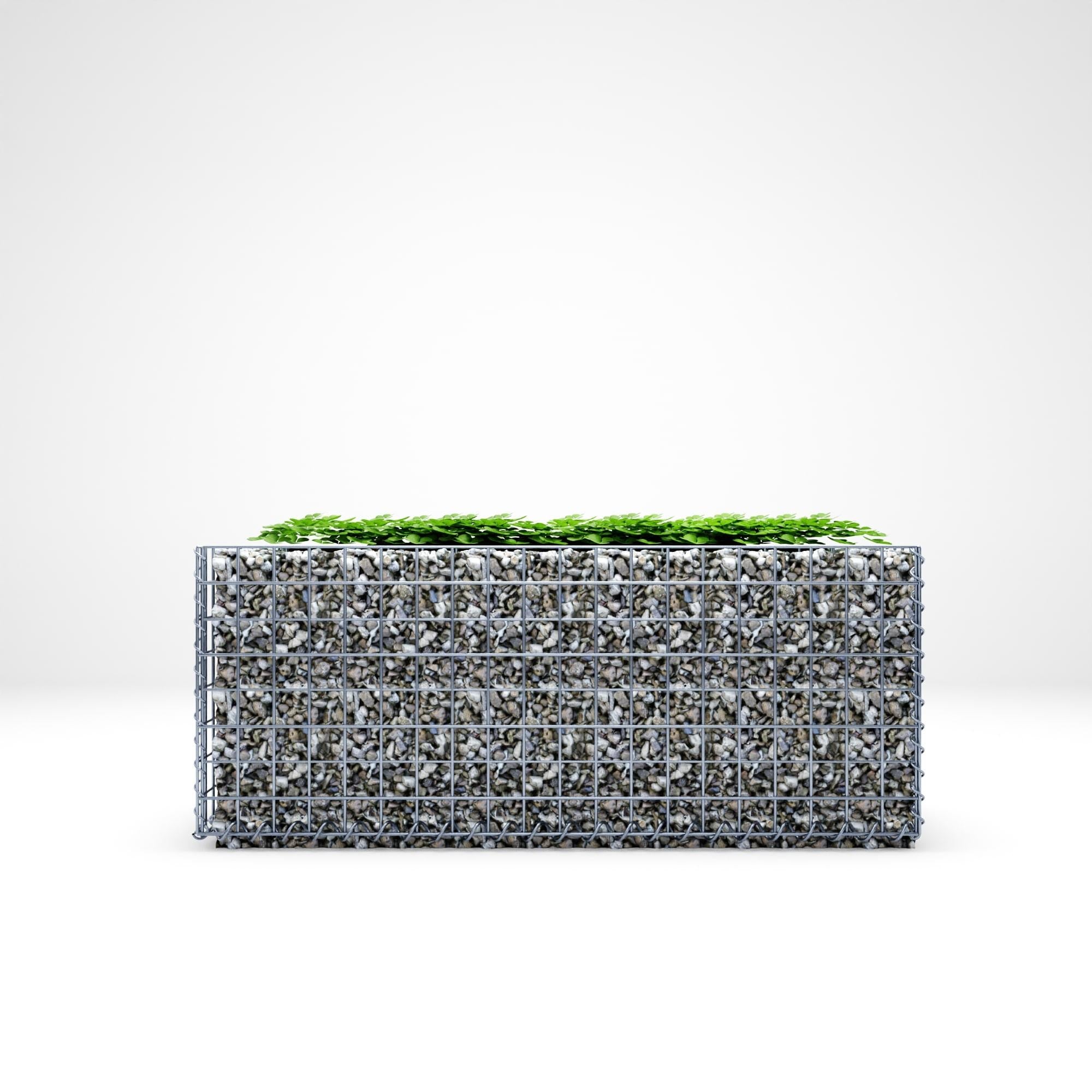 Högbädd, fyrkantig 100 cm x 40 cm x 40 cm (L x H x D), maskstorlek 5 x 5 cm, väggtjocklek 10 cm
