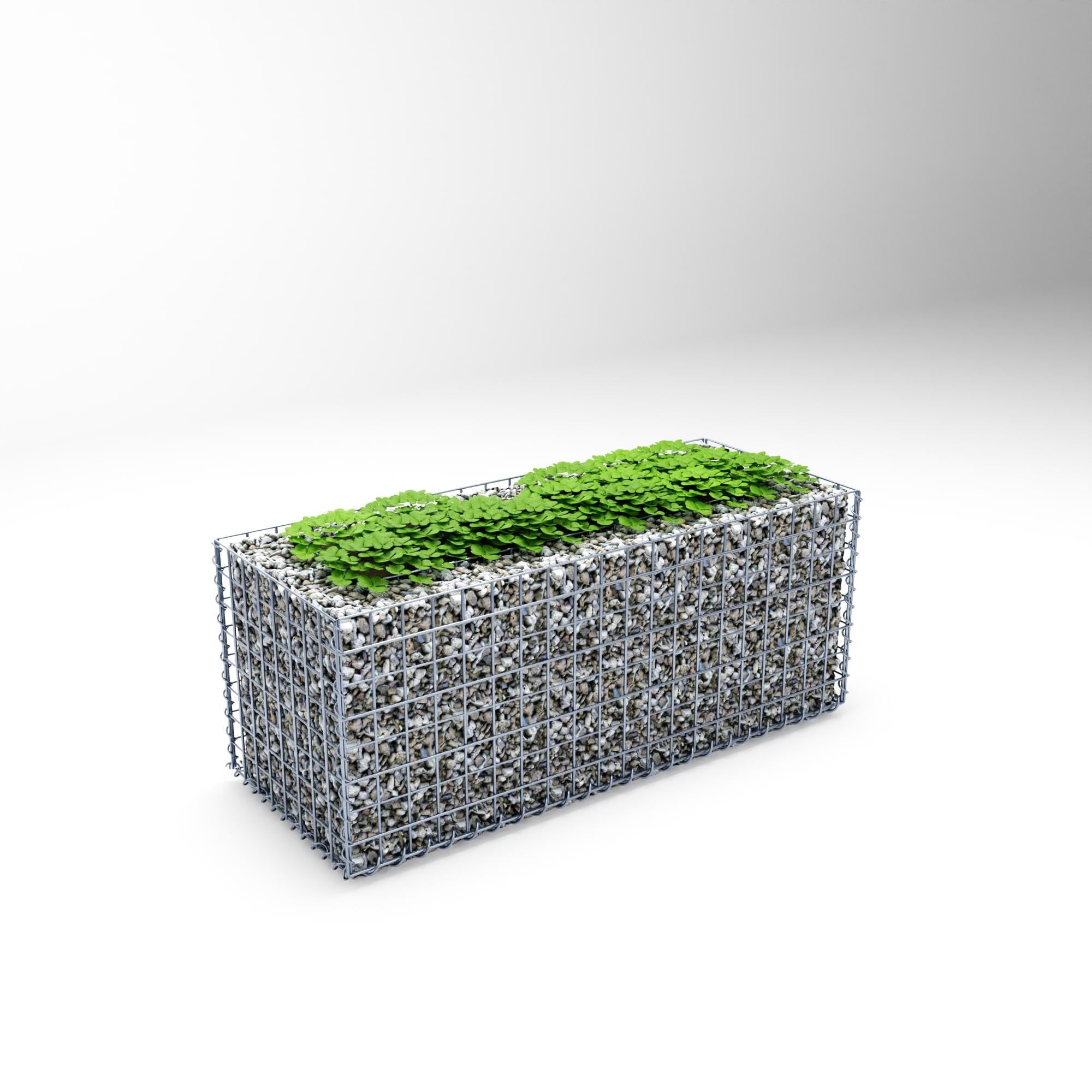 Högbädd, fyrkantig 100 cm x 40 cm x 40 cm (L x H x D), maskstorlek 5 x 5 cm, väggtjocklek 10 cm