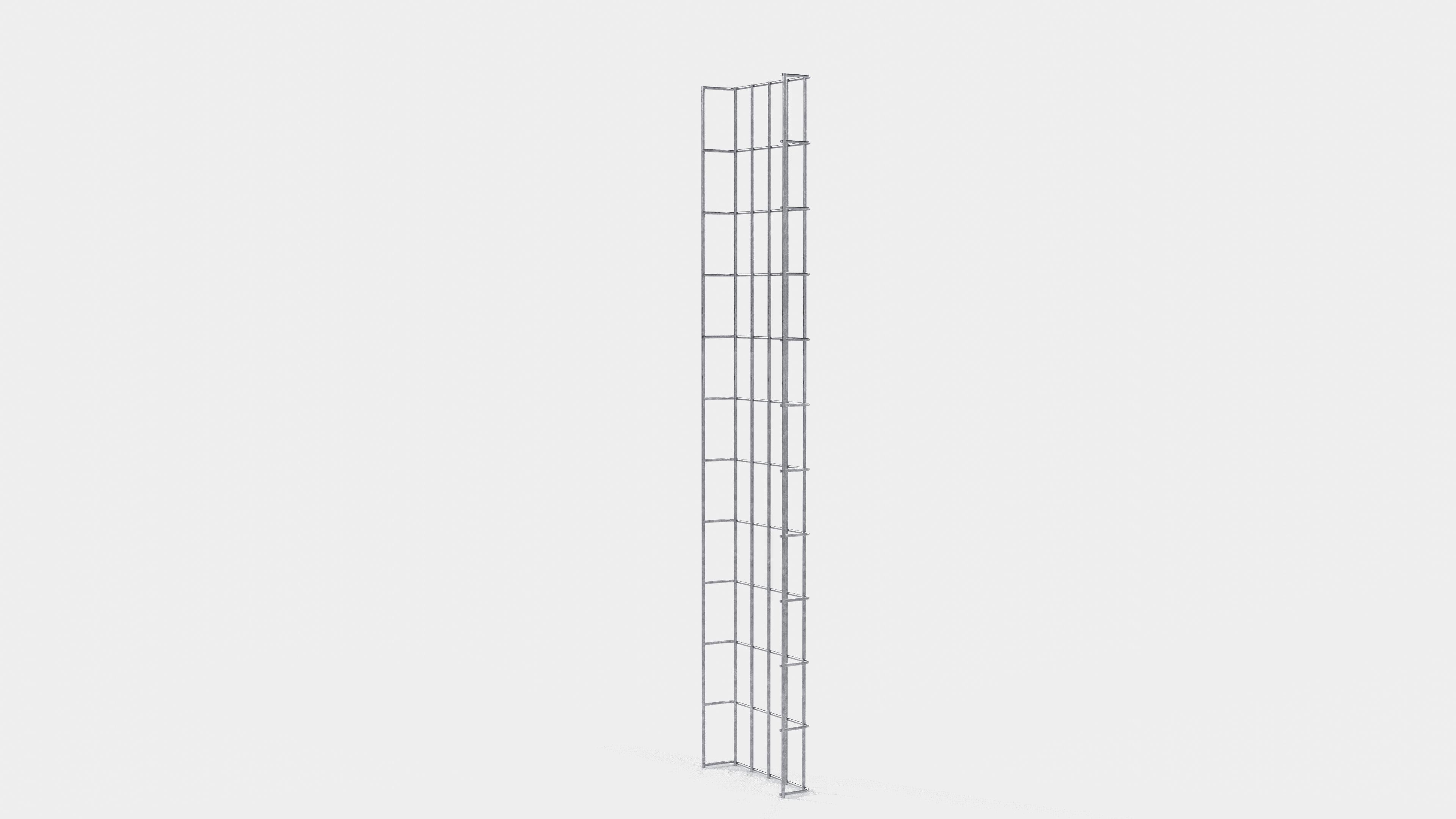 Canal para cables altura 110 cm, profundidad 5 cm, luz de malla 5 x 10 cm