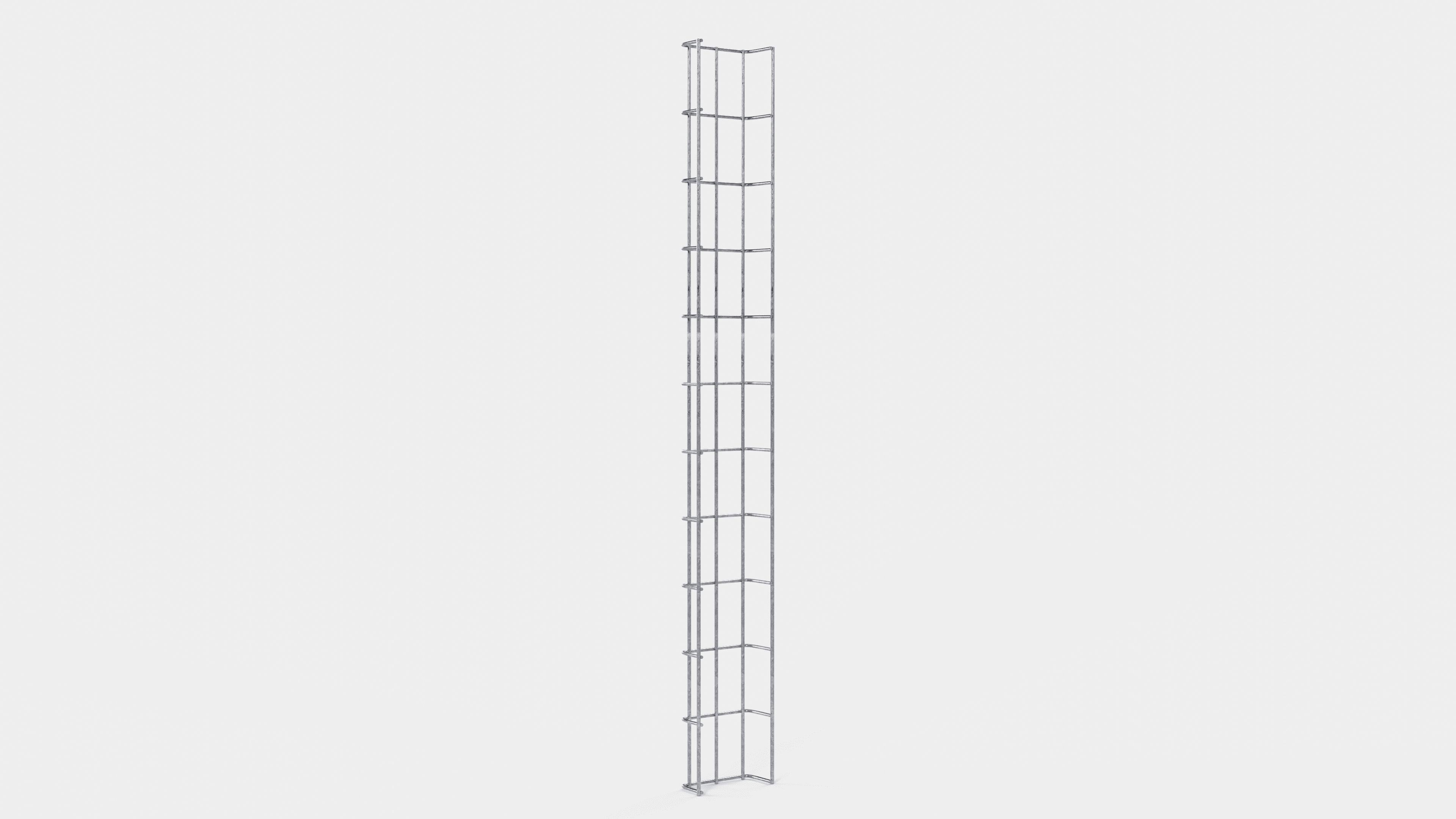 Canal para cables altura 110 cm, profundidad 5 cm, luz de malla 5 x 10 cm