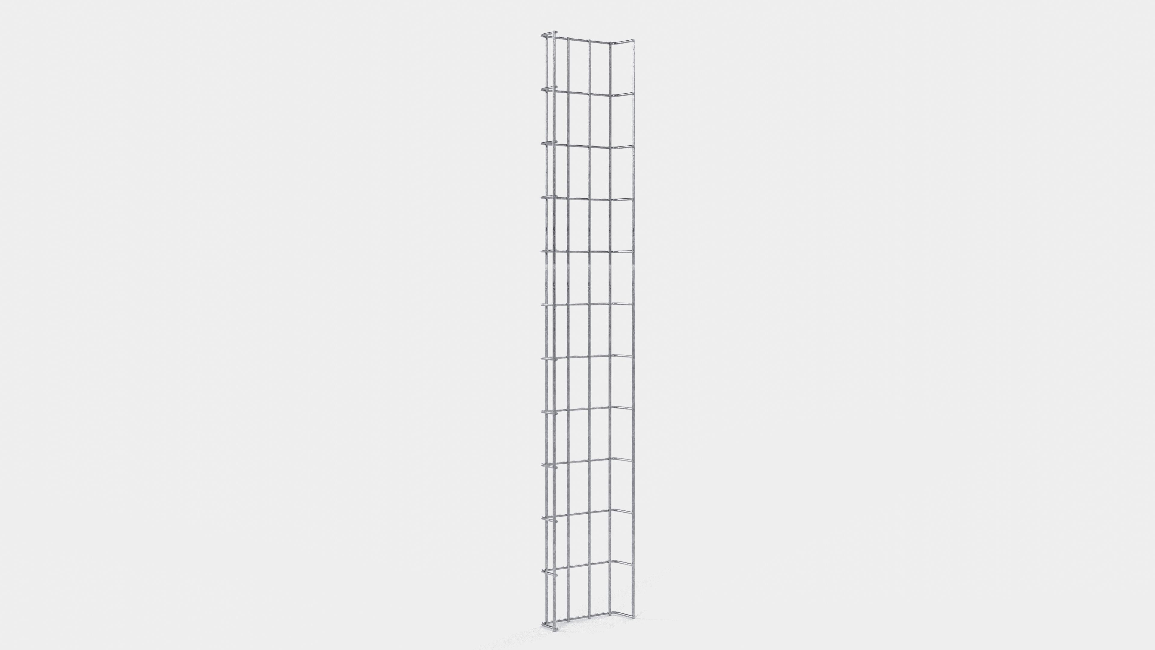 Canal para cables altura 110 cm, profundidad 5 cm, luz de malla 5 x 10 cm