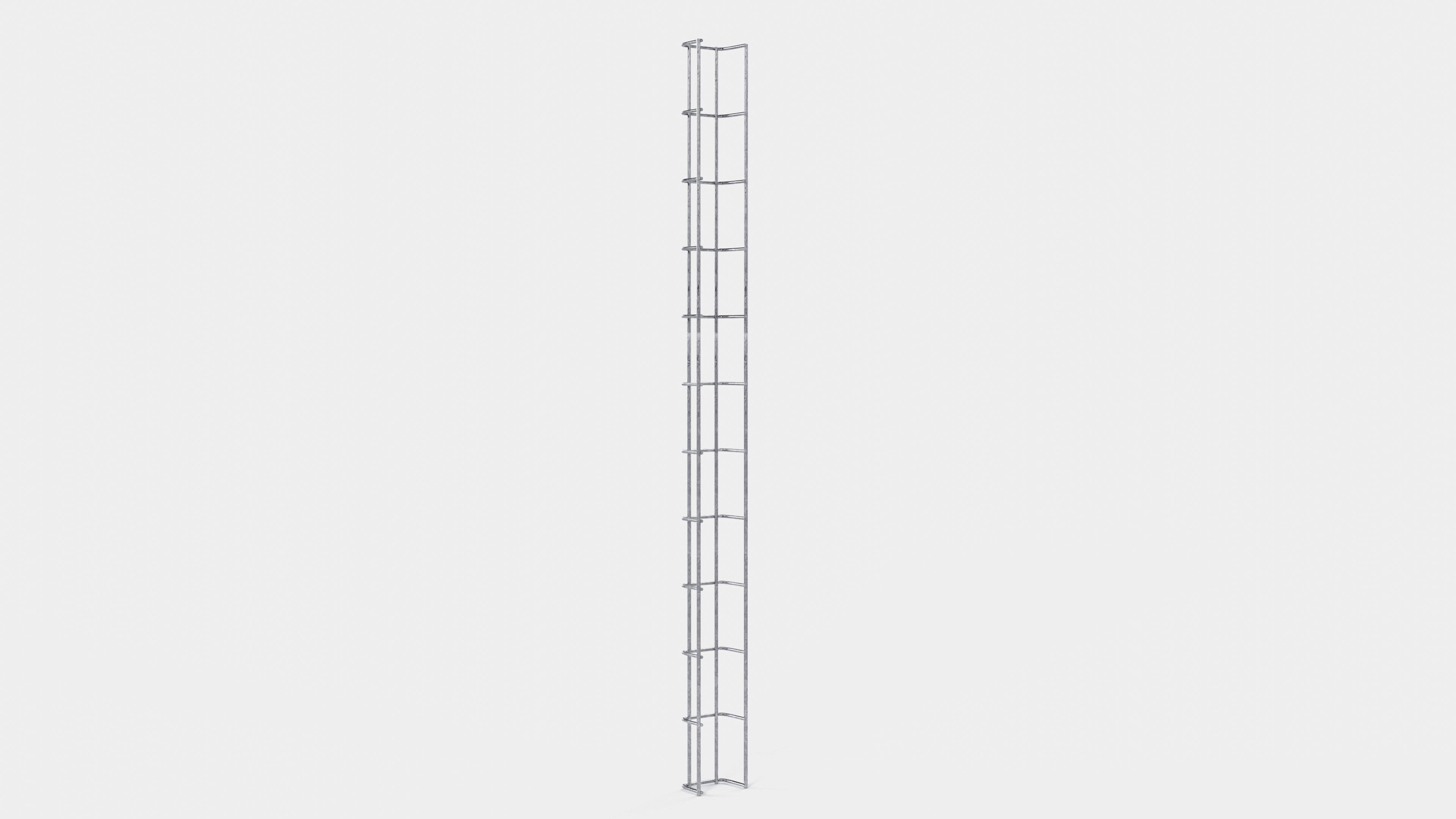 Canal para cables altura 110 cm, profundidad 5 cm, luz de malla 5 x 10 cm