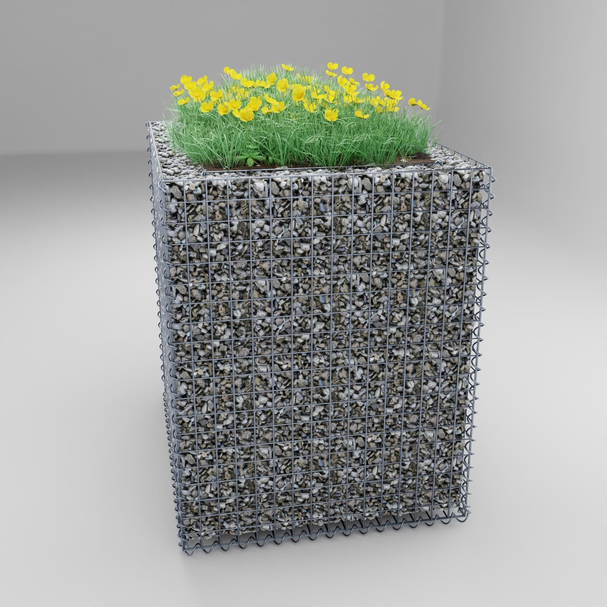 Højbed firkantet 100 cm x 80 cm x 100 cm (L x H x D), maskestørrelse 5 x 5 cm, vægtykkelse 10 cm