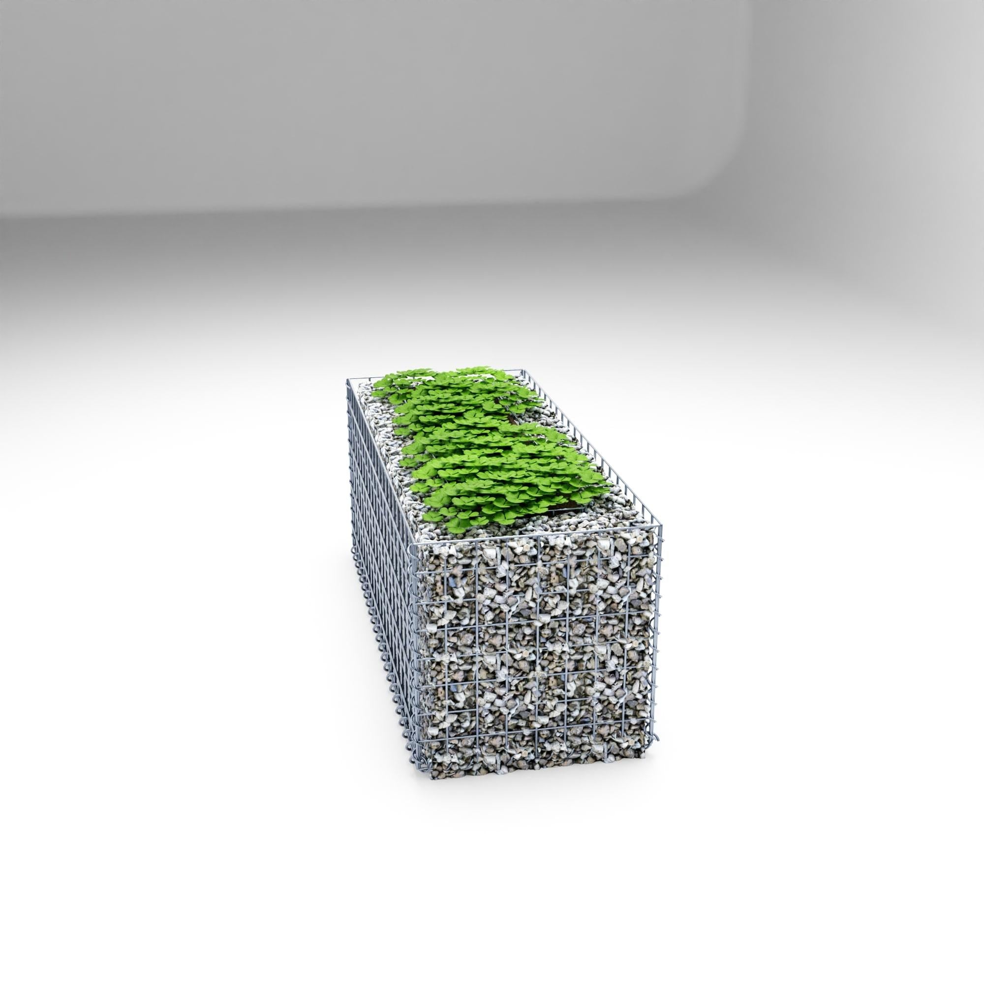 Högbädd, fyrkantig 100 cm x 40 cm x 40 cm (L x H x D), maskstorlek 5 x 5 cm, väggtjocklek 10 cm