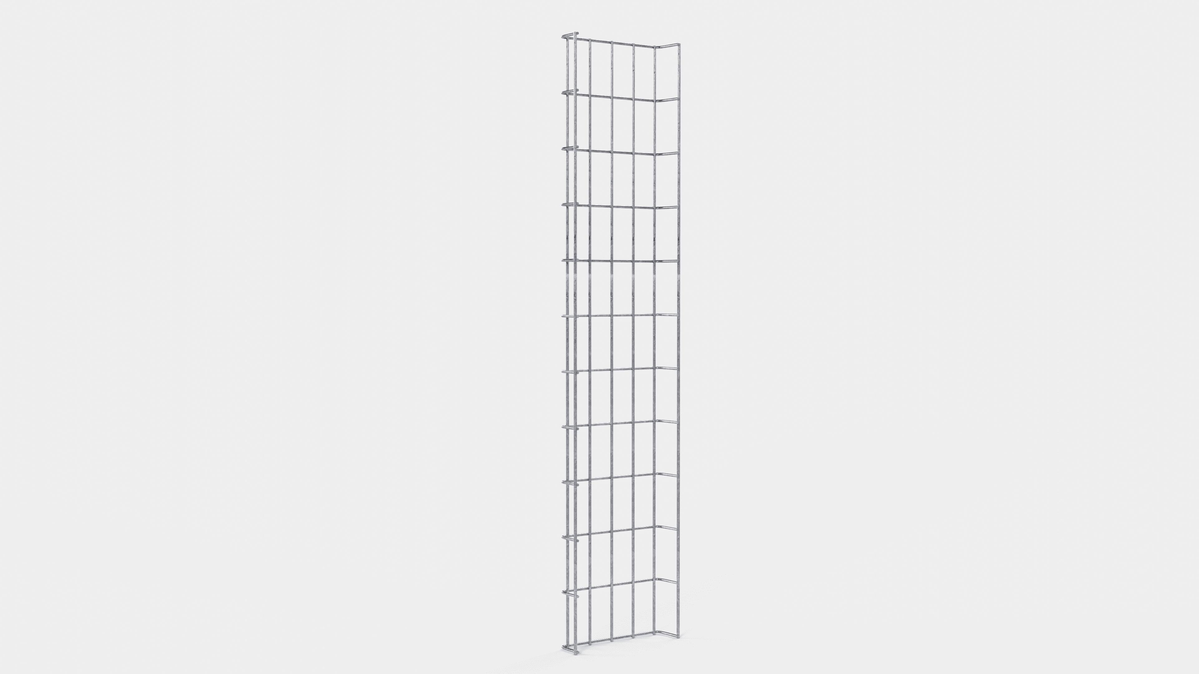 Canal para cables altura 110 cm, profundidad 5 cm, luz de malla 5 x 10 cm