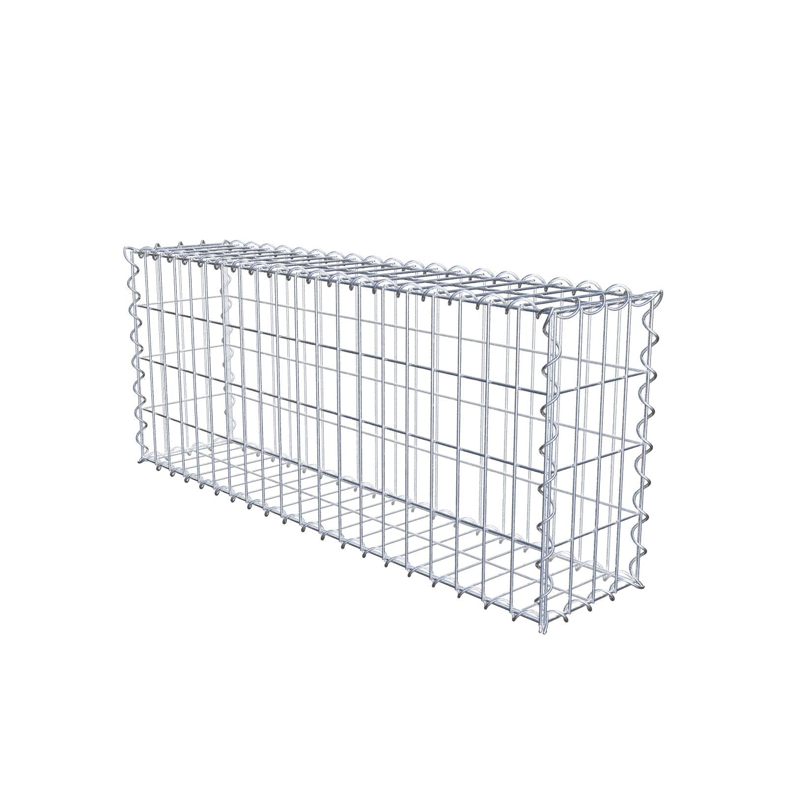 Schanskorf 100 cm x 40 cm x 20 cm (L x H x D), maaswijdte 5 cm x 10 cm, spiraalvormig