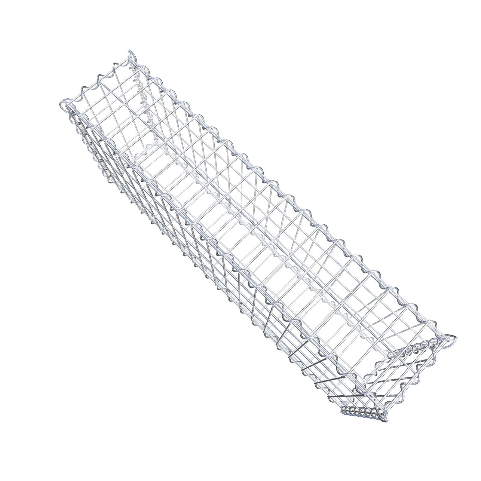 Schanskorf 100 cm x 40 cm x 20 cm (L x H x D), maaswijdte 5 cm x 10 cm, spiraalvormig