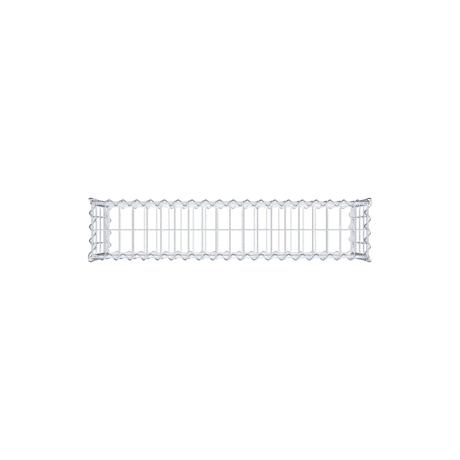 Schanskorf 100 cm x 40 cm x 20 cm (L x H x D), maaswijdte 5 cm x 10 cm, spiraalvormig