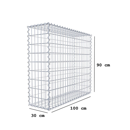 Schanskorf 100 cm x 90 cm x 30 cm (L x H x D), maaswijdte 5 cm x 10 cm, spiraal
