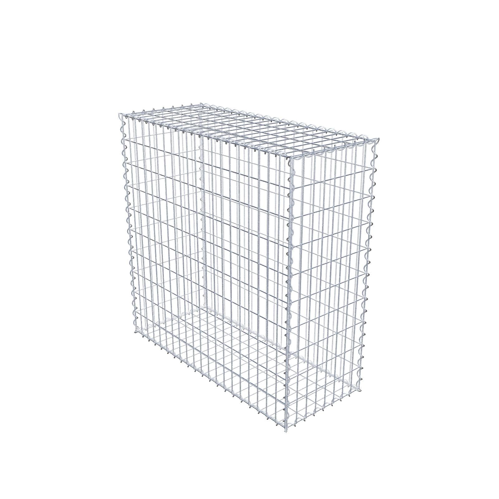 Schanskorf 100 cm x 100 cm x 40 cm (L x H x D), maaswijdte 5 cm x 10 cm, spiraalvormig