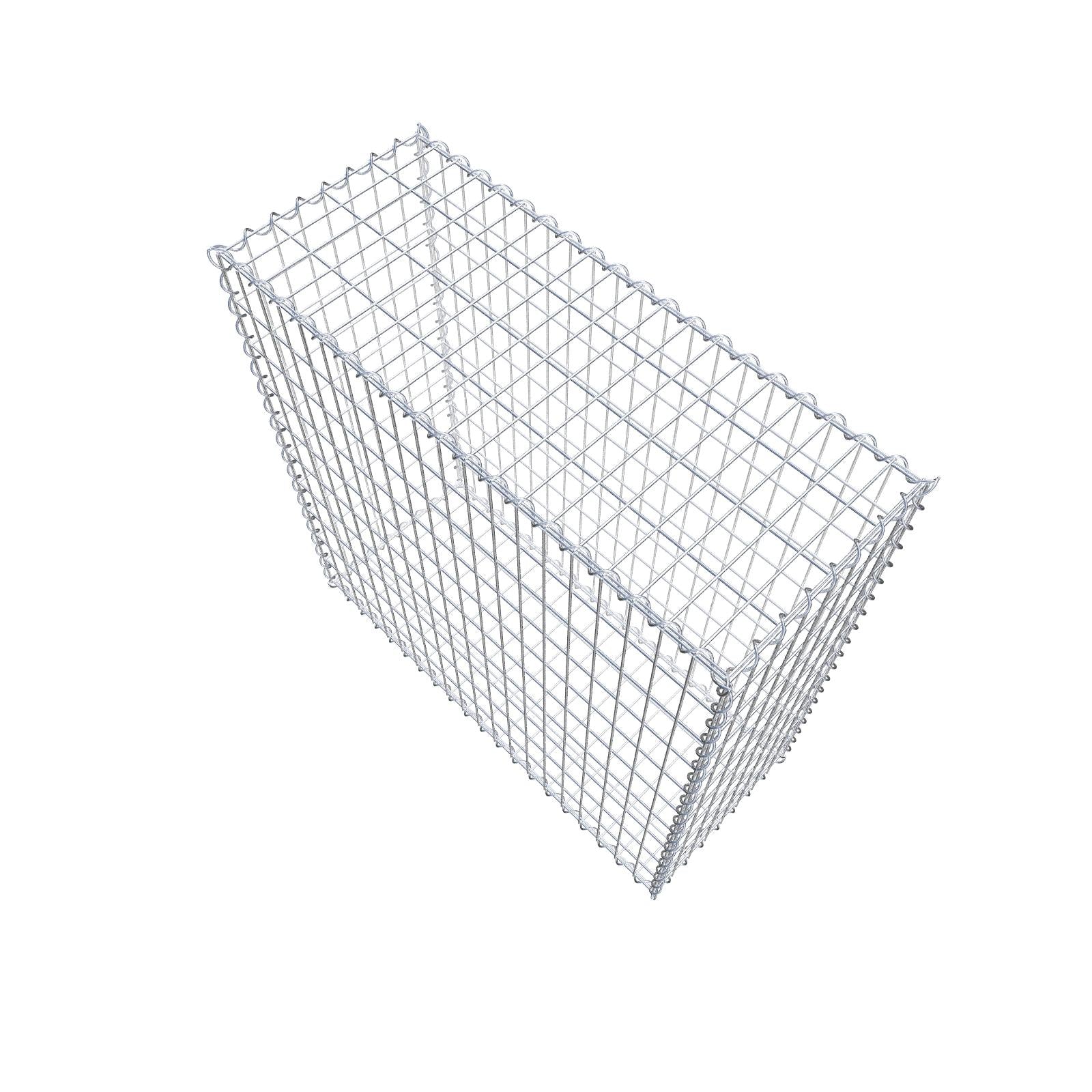 Schanskorf 100 cm x 100 cm x 40 cm (L x H x D), maaswijdte 5 cm x 10 cm, spiraalvormig