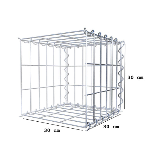 Opvokset gabion type 2 30 cm x 30 cm x 30 cm (L x H x D), maskestørrelse 5 cm x 10 cm, spiral