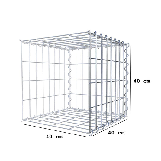 Opvokset gabion type 2 40 cm x 40 cm x 40 cm (L x H x D), maskestørrelse 5 cm x 10 cm, spiral