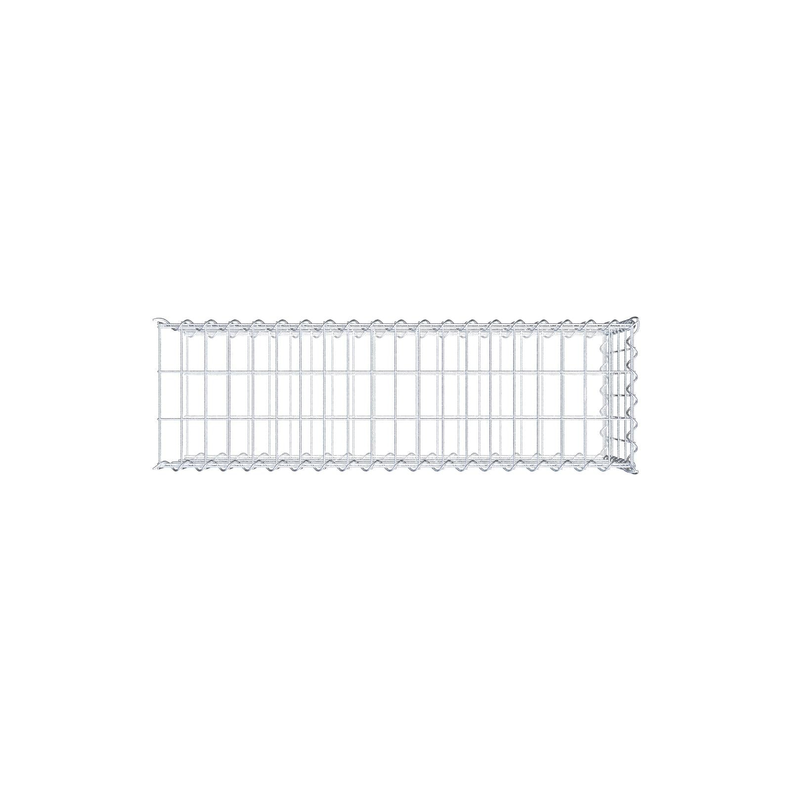 Opvokset gabion type 2 100 cm x 40 cm x 30 cm (L x H x D), maskestørrelse 5 cm x 10 cm, spiral