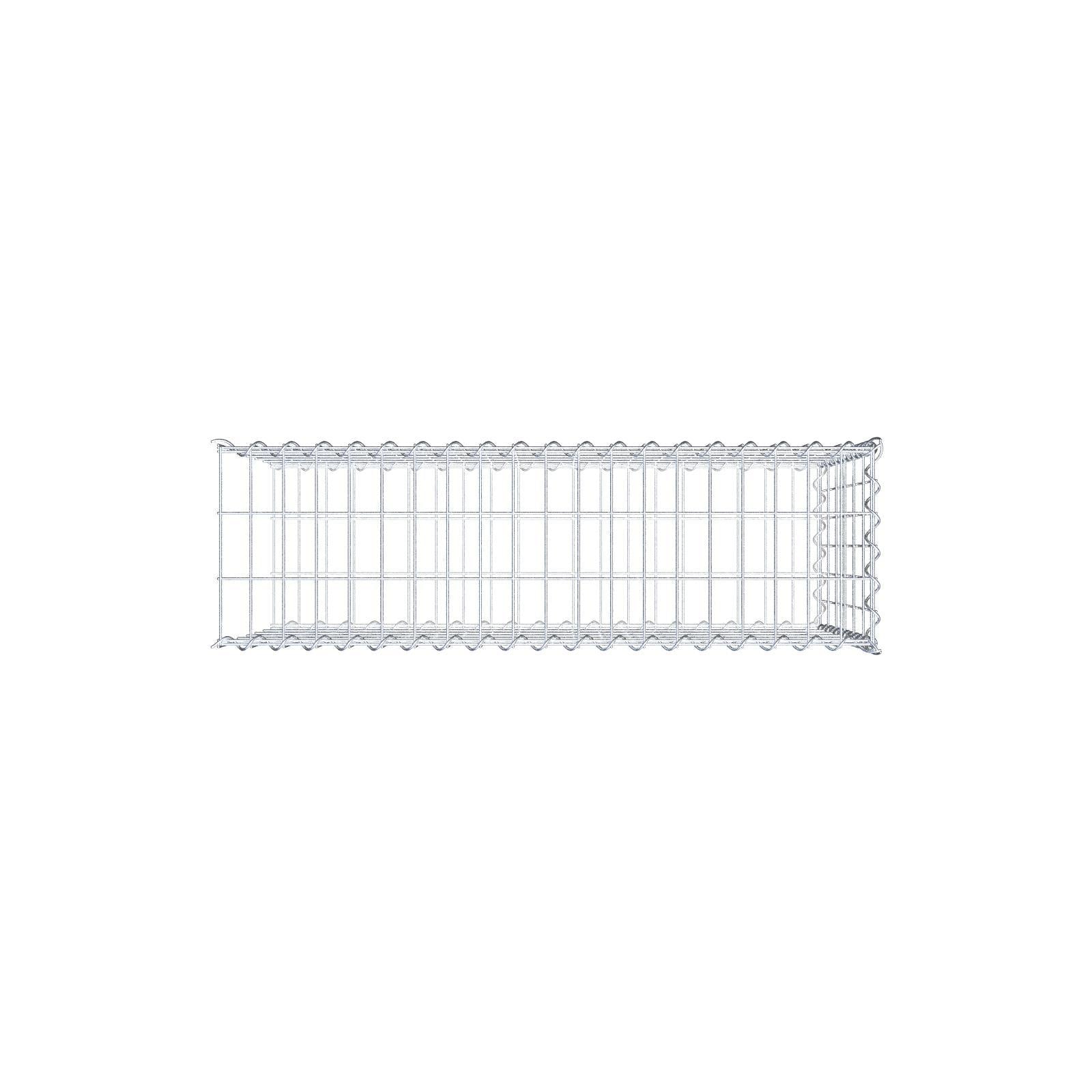 Aangegroeide schanskorf type 2 100 cm x 60 cm x 30 cm (L x H x D), maaswijdte 5 cm x 10 cm, spiraal
