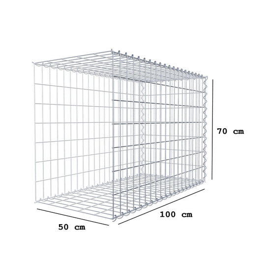 Gabbione aggiuntivo tipo 2 100 cm x 70 cm x 50 cm (L x H x P), dimensione maglia 5 cm x 10 cm, a spirale