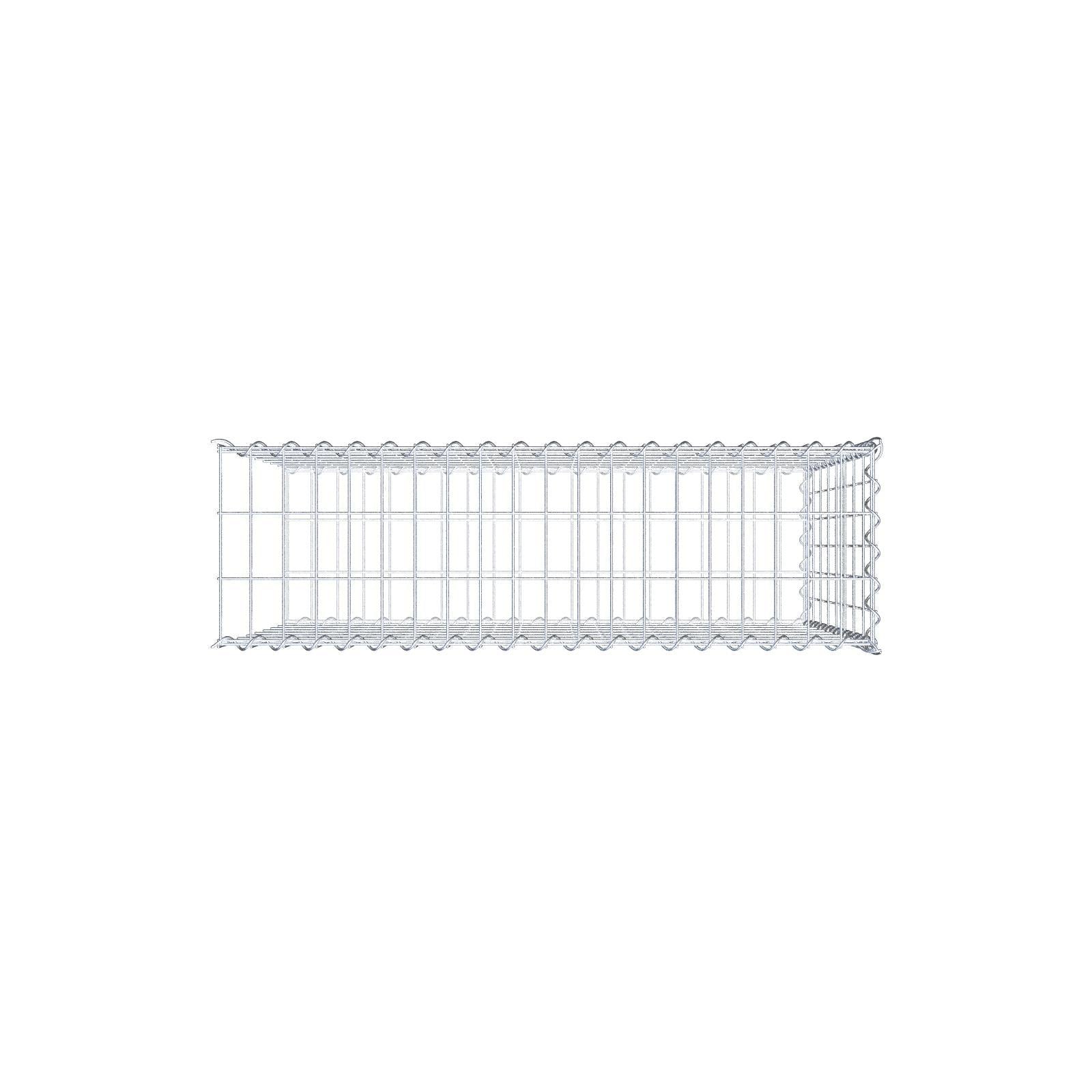 Aangegroeide schanskorf type 2 100 cm x 80 cm x 30 cm (L x H x D), maaswijdte 5 cm x 10 cm, spiraal