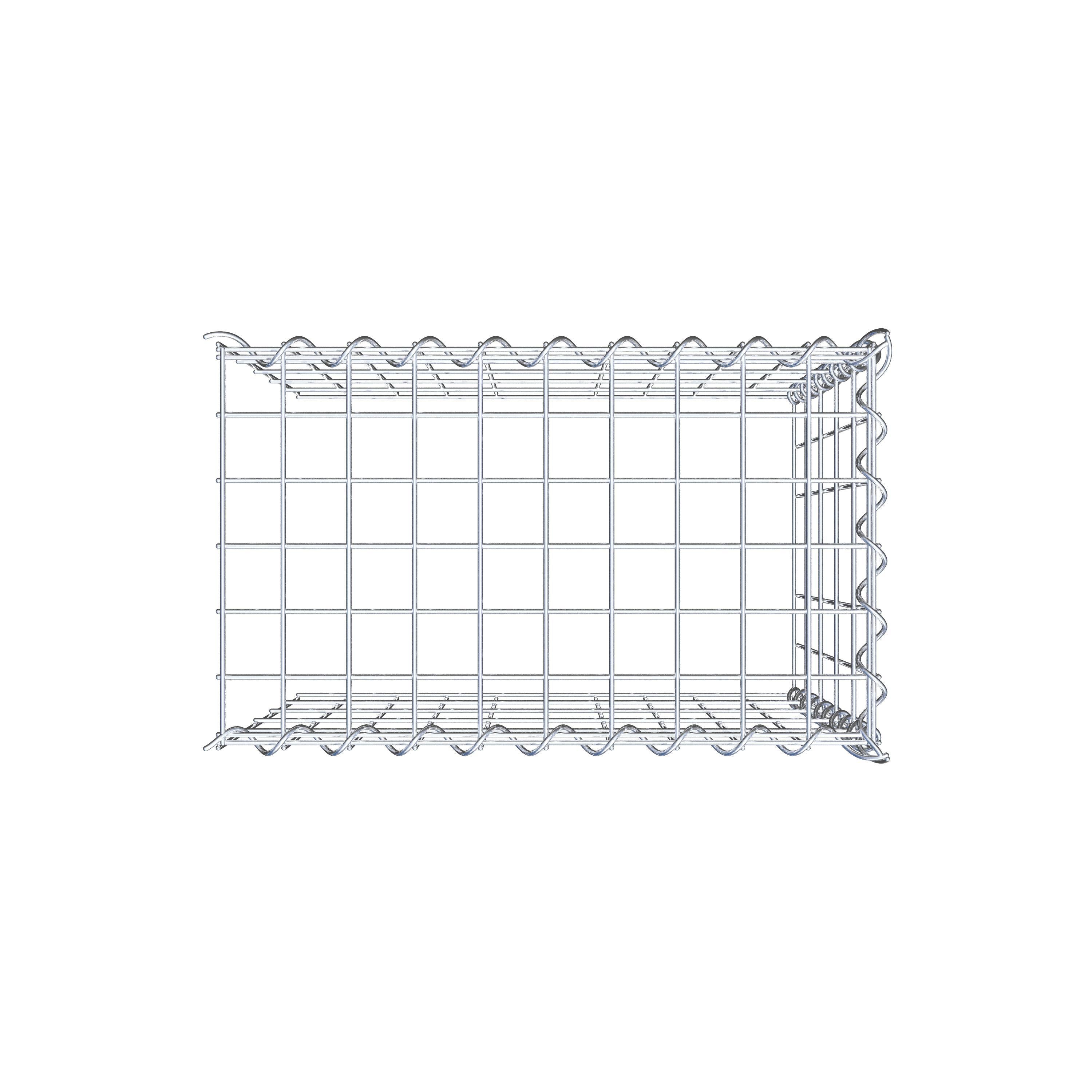 Aangegroeide schanskorf type 4 50 cm x 50 cm x 30 cm (L x H x D), maaswijdte 5 cm x 10 cm, spiraal