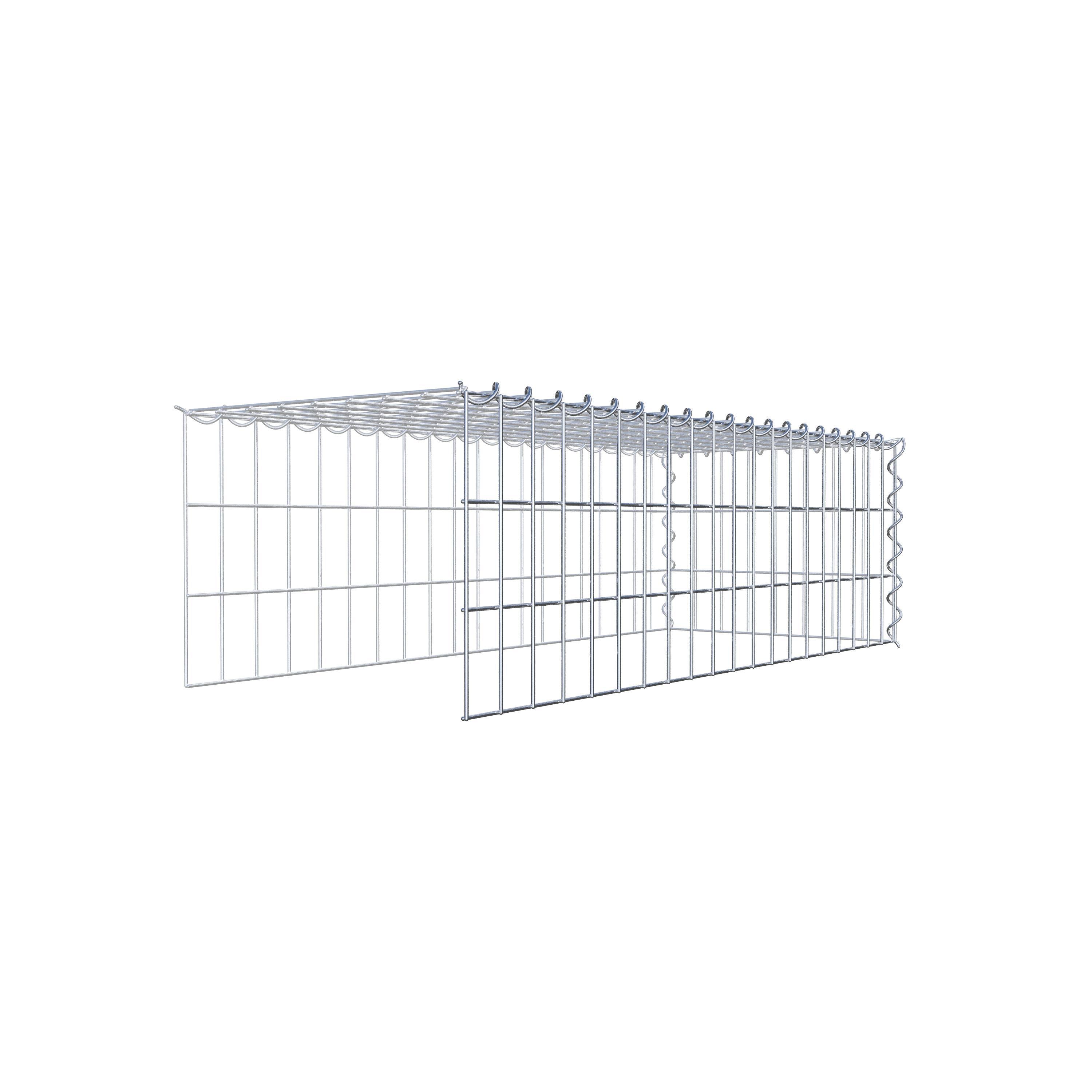 Add-on schanskorf type 4 100 cm x 30 cm x 40 cm (L x H x D), maaswijdte 5 cm x 10 cm, spiraalvormig