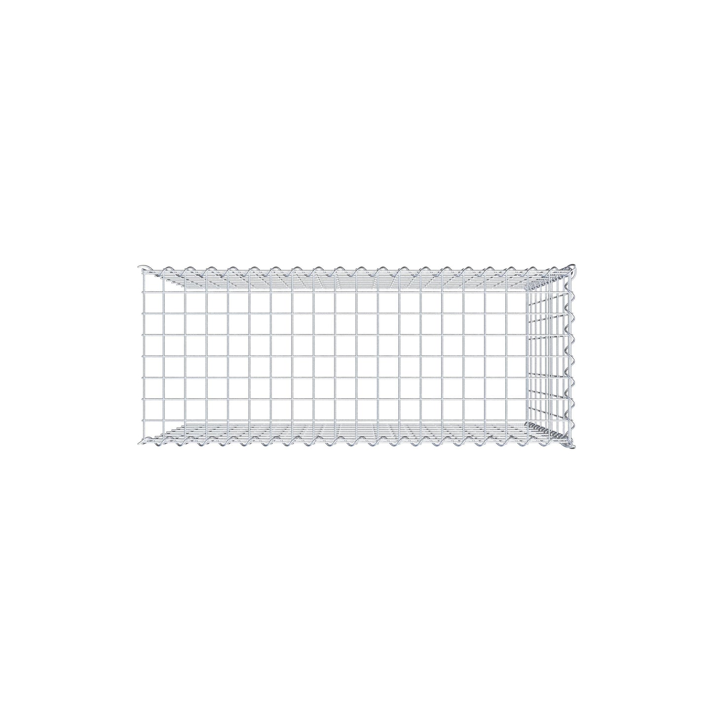 Opvokset gabion type 4 100 cm x 80 cm x 40 cm (L x H x D), maskestørrelse 5 cm x 10 cm, spiral