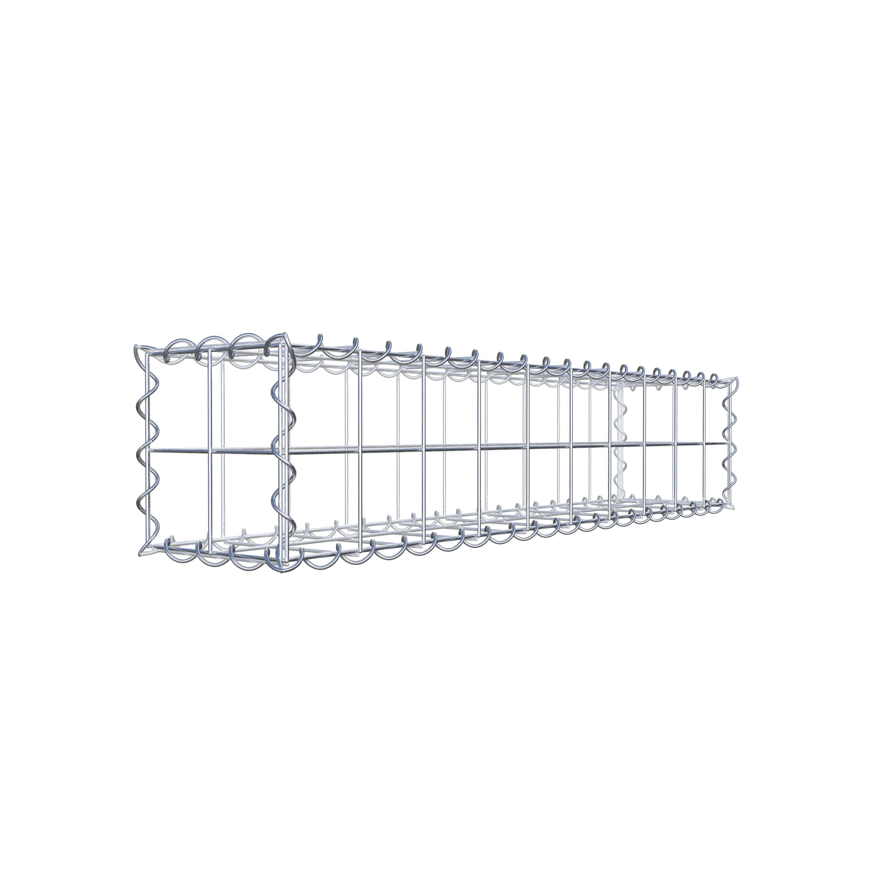 Schanskorf 100 cm x 20 cm x 20 cm (L x H x D), maaswijdte 10 cm x 10 cm, spiraalvormig