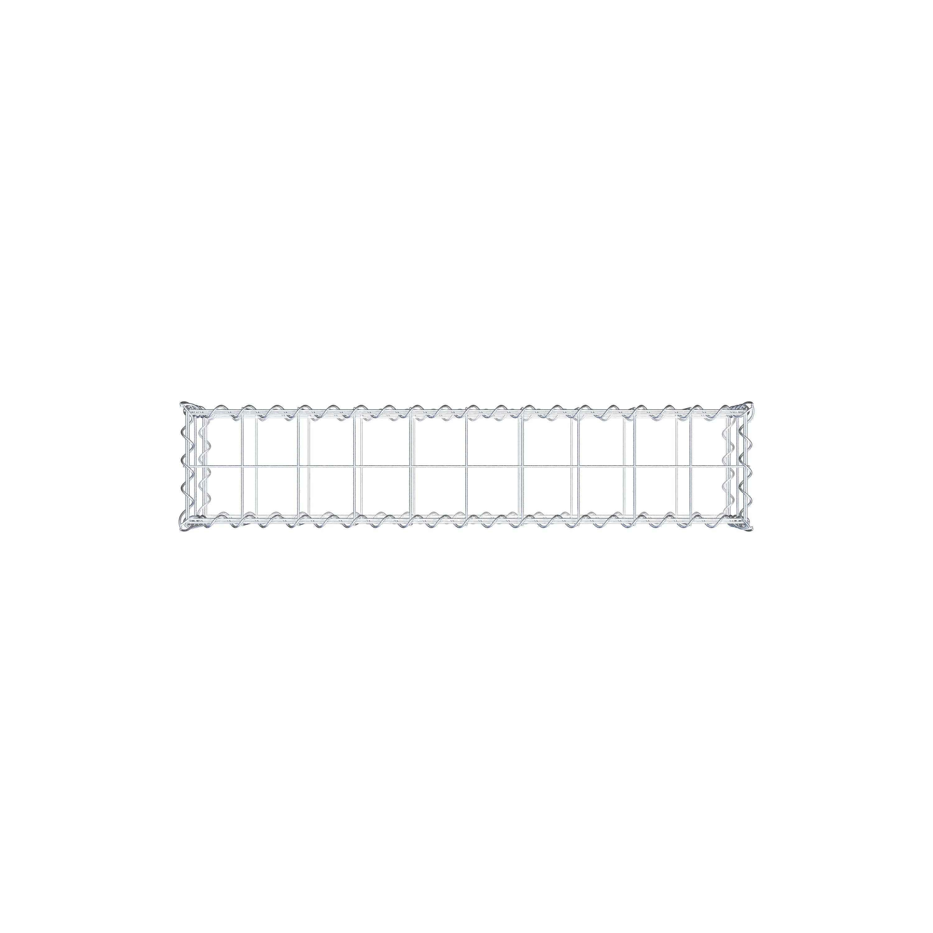 Schanskorf 100 cm x 20 cm x 20 cm (L x H x D), maaswijdte 10 cm x 10 cm, spiraalvormig