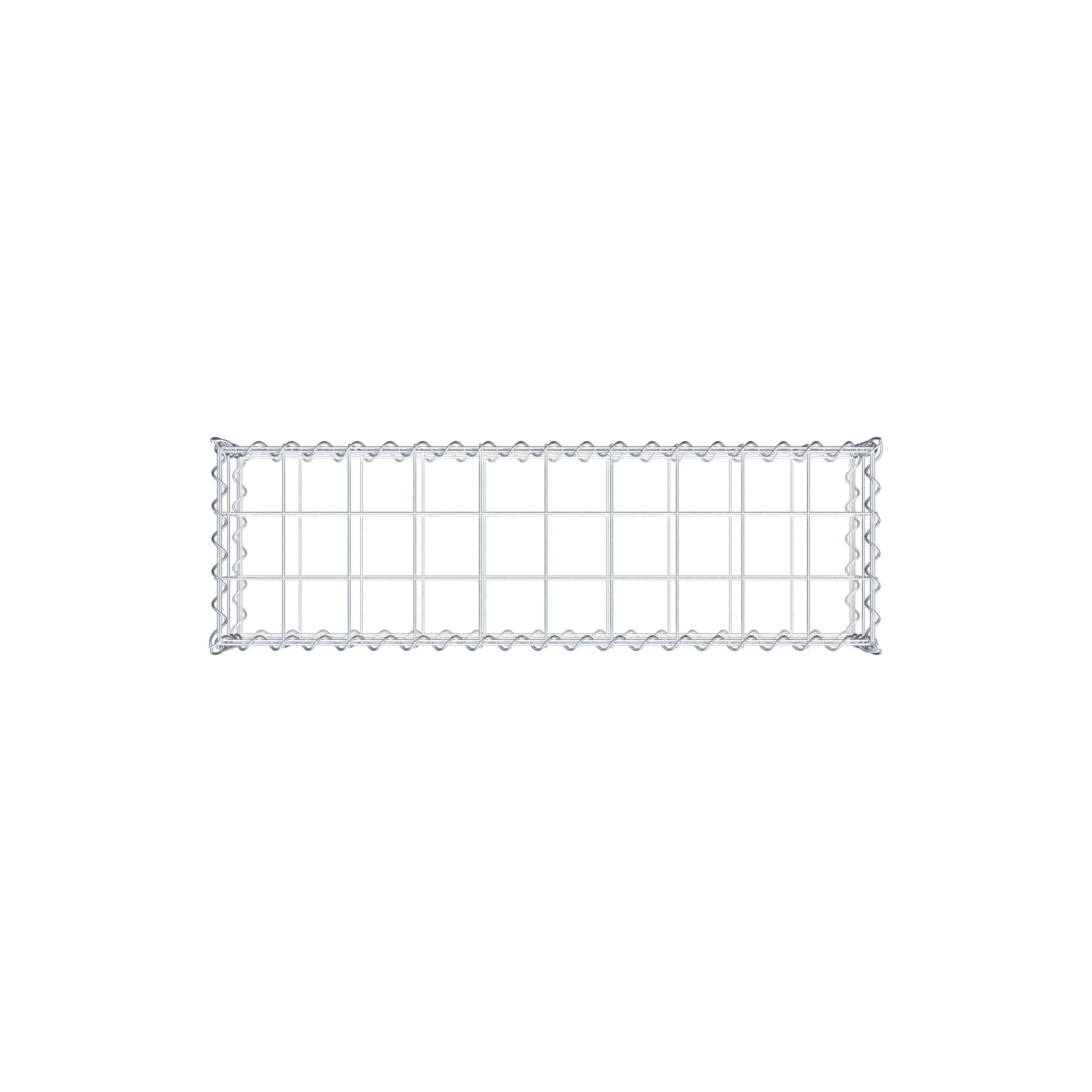 Schanskorf 100 cm x 20 cm x 30 cm (L x H x D), maaswijdte 10 cm x 10 cm, spiraalvormig