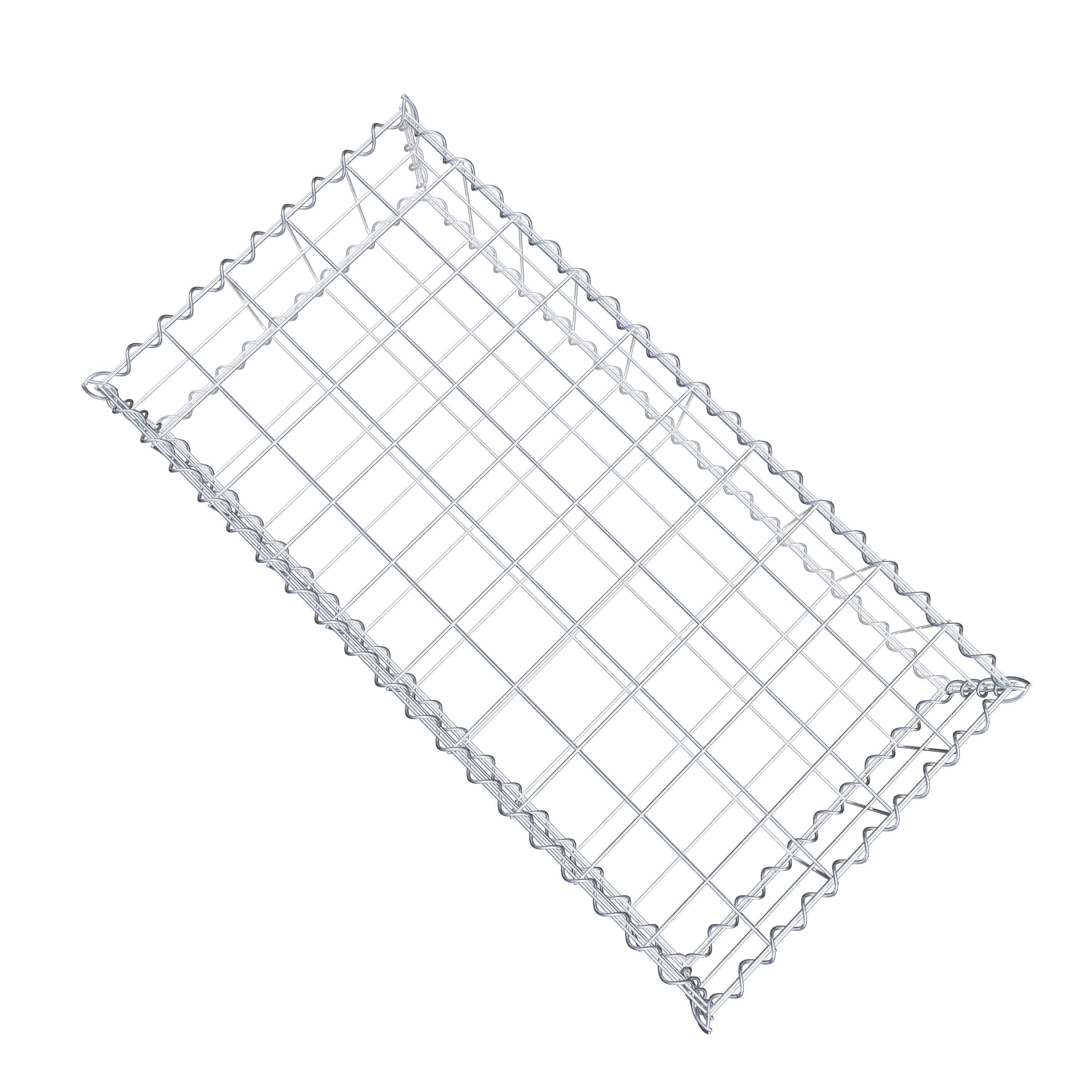 Schanskorf 100 cm x 20 cm x 50 cm (L x H x D), maaswijdte 10 cm x 10 cm, spiraalvormig