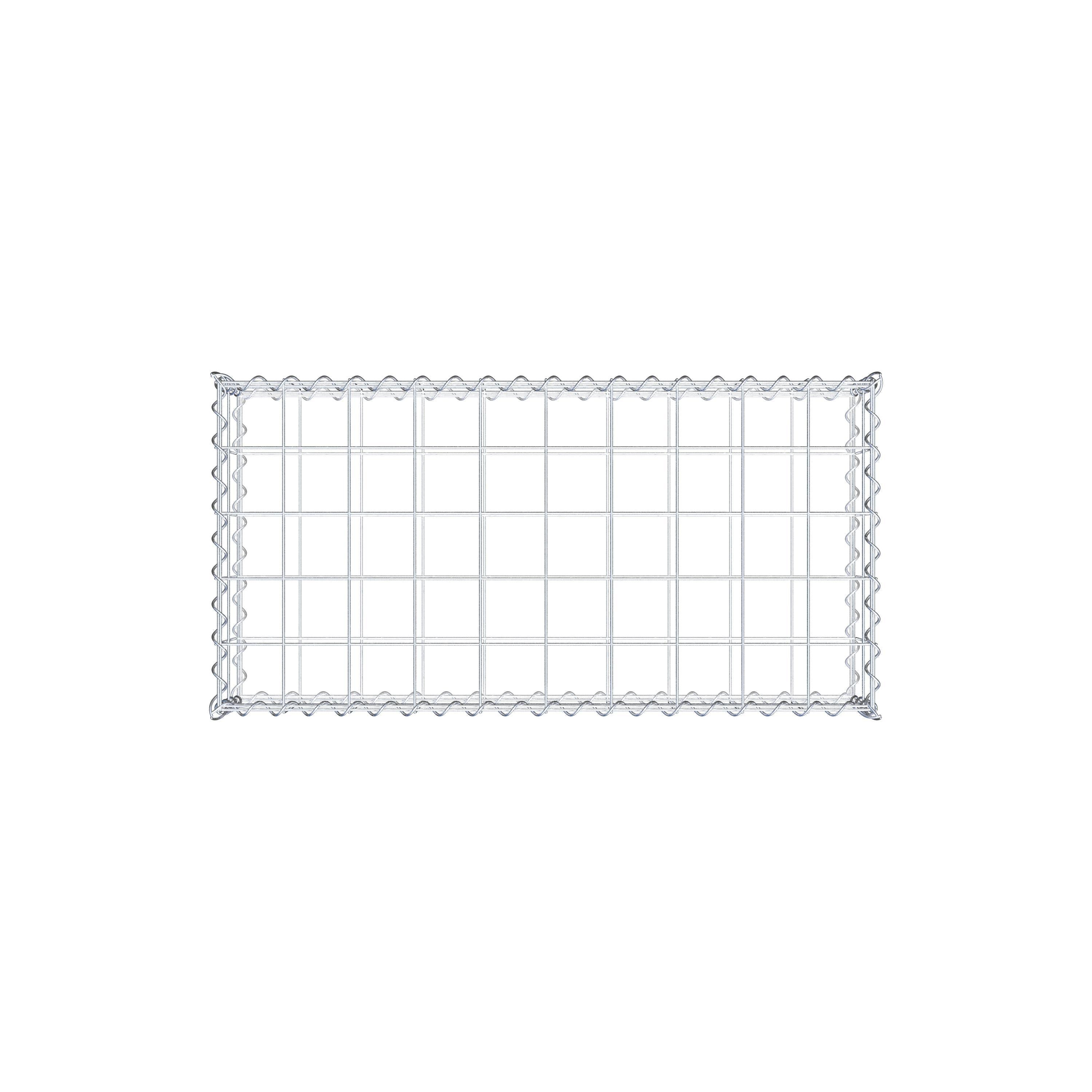 Schanskorf 100 cm x 20 cm x 50 cm (L x H x D), maaswijdte 10 cm x 10 cm, spiraalvormig