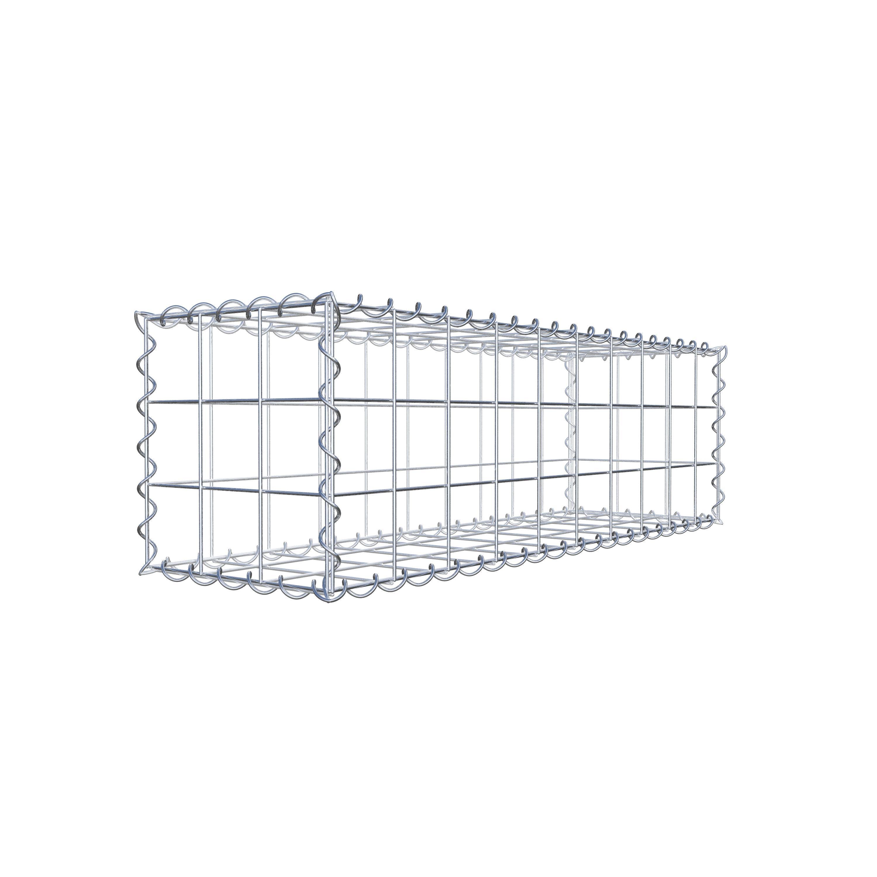 Schanskorf 100 cm x 30 cm x 30 cm (L x H x D), maaswijdte 10 cm x 10 cm, spiraalvormig
