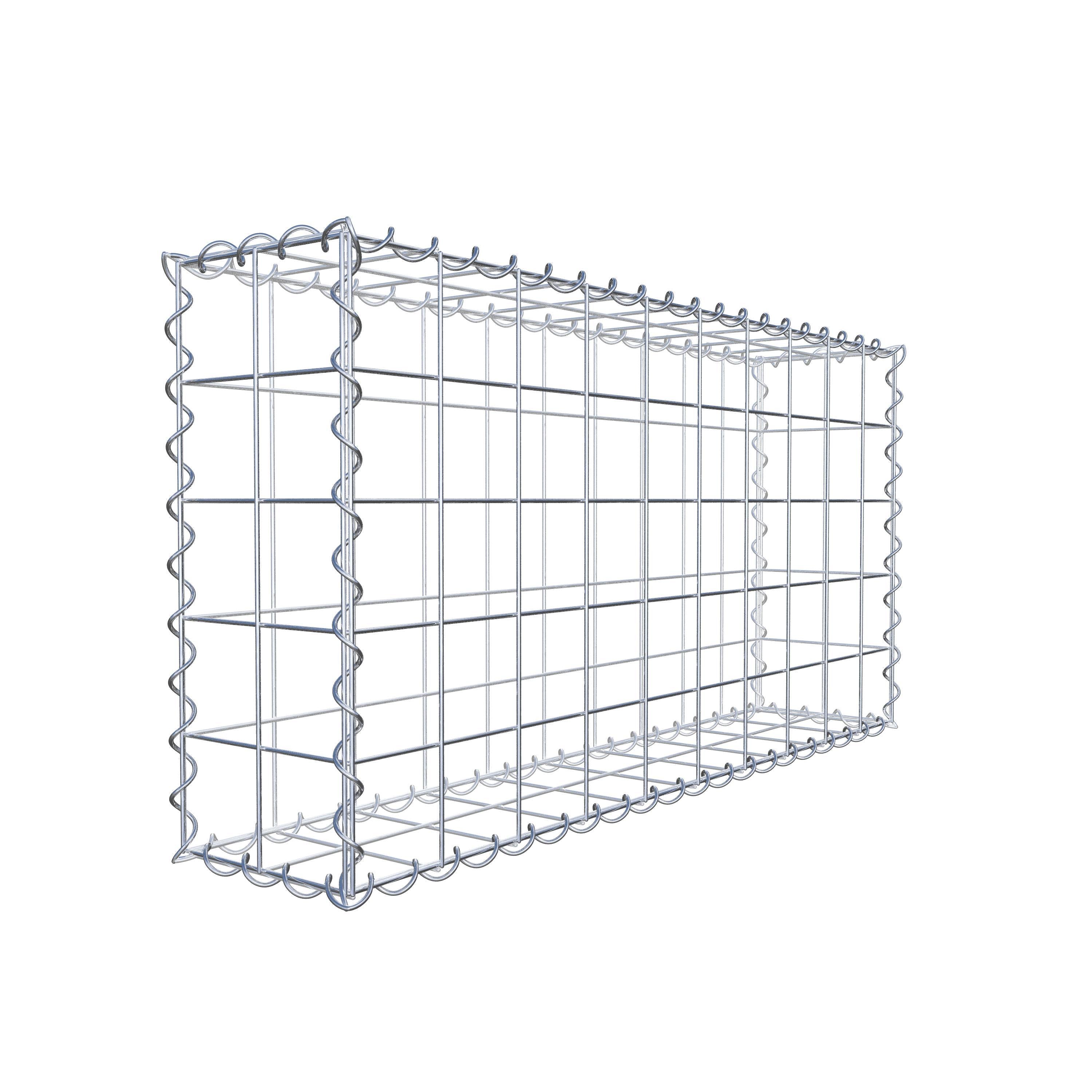 Schanskorf 100 cm x 50 cm x 20 cm (L x H x D), maaswijdte 10 cm x 10 cm, spiraalvormig