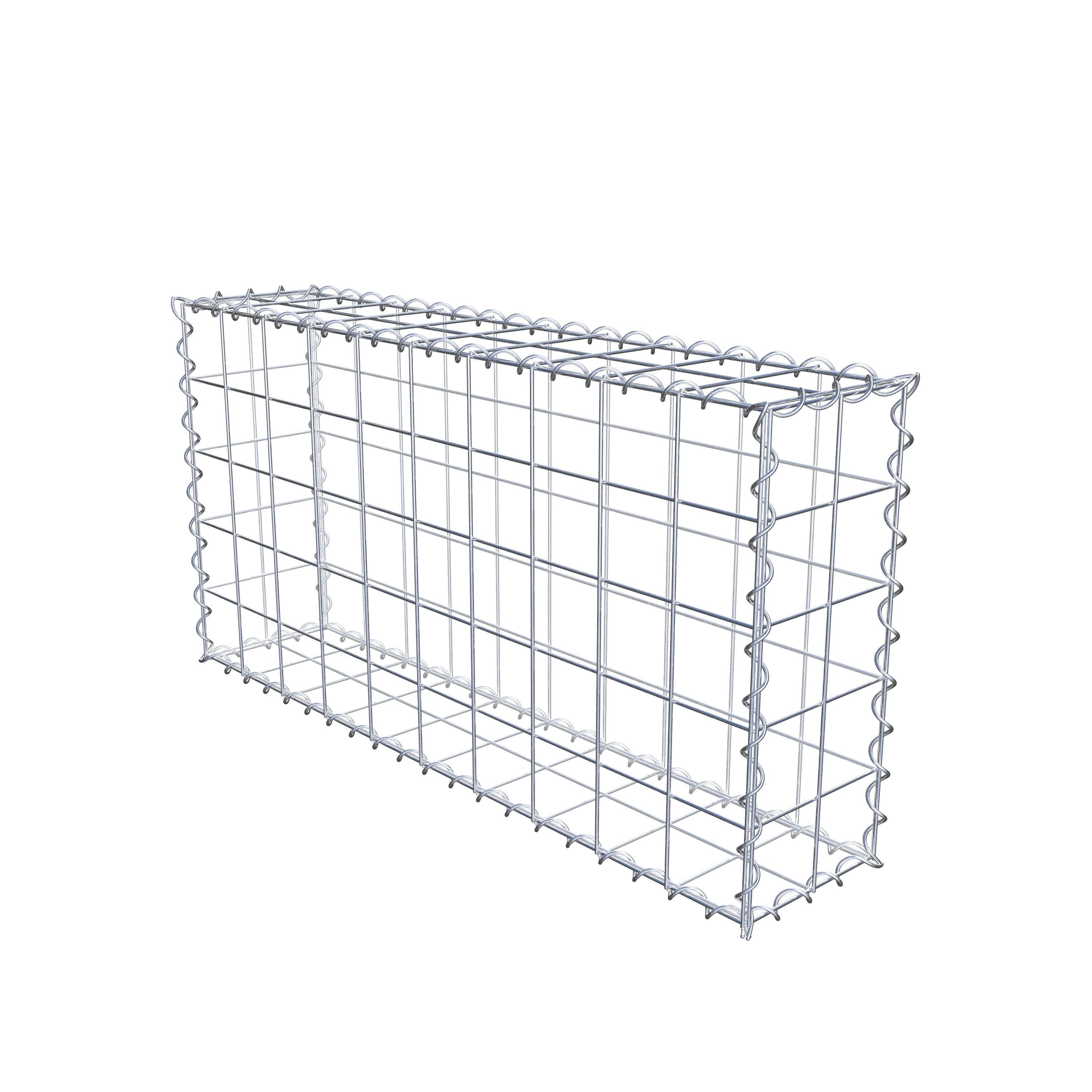 Schanskorf 100 cm x 50 cm x 20 cm (L x H x D), maaswijdte 10 cm x 10 cm, spiraalvormig