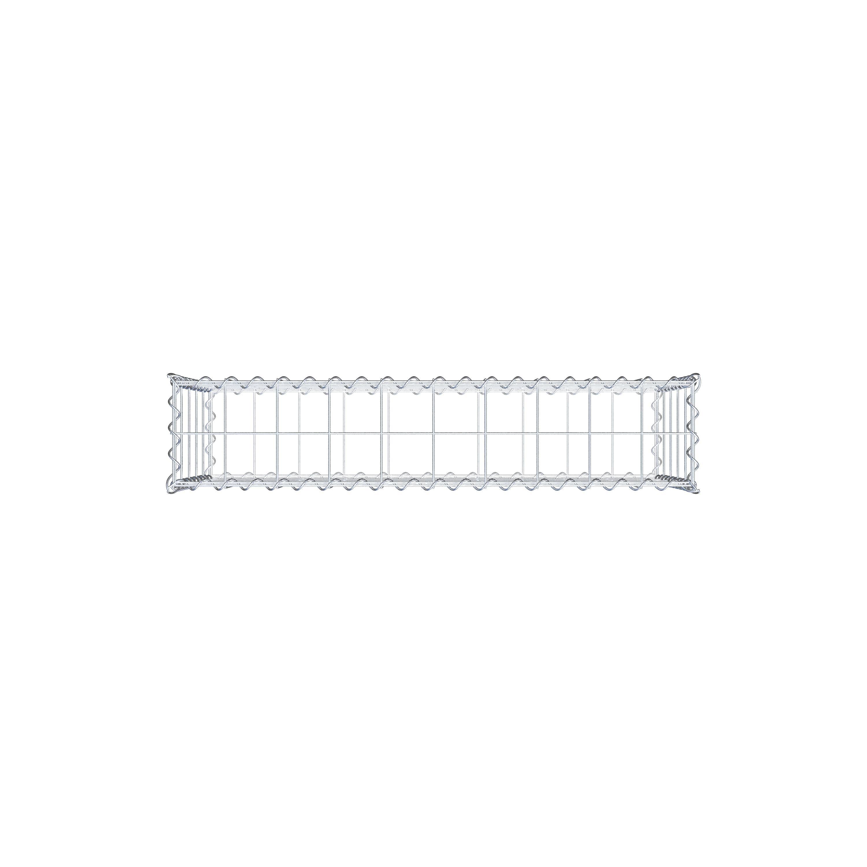 Schanskorf 100 cm x 50 cm x 20 cm (L x H x D), maaswijdte 10 cm x 10 cm, spiraalvormig