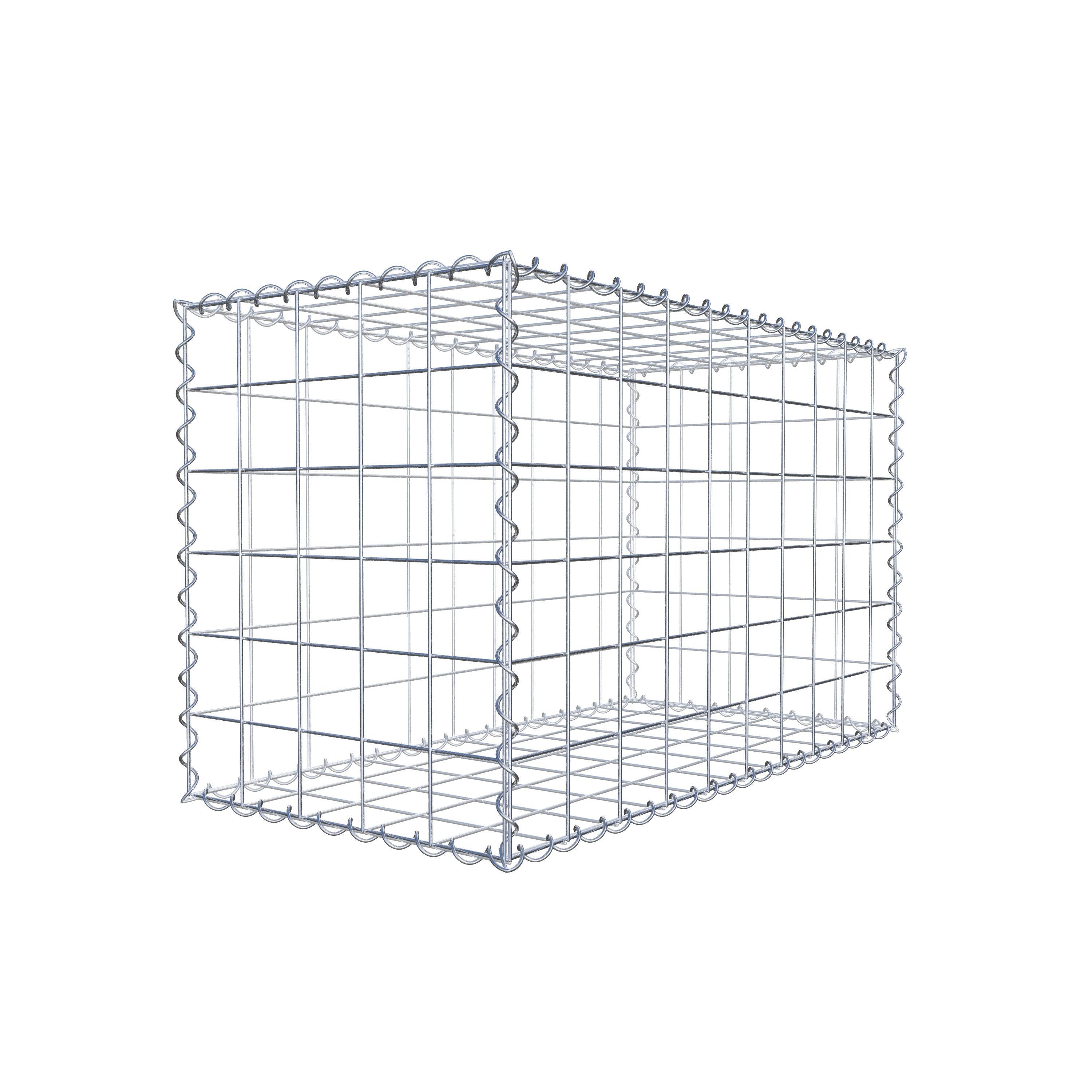 Schanskorf 100 cm x 60 cm x 50 cm (L x H x D), maaswijdte 10 cm x 10 cm, spiraalvormig
