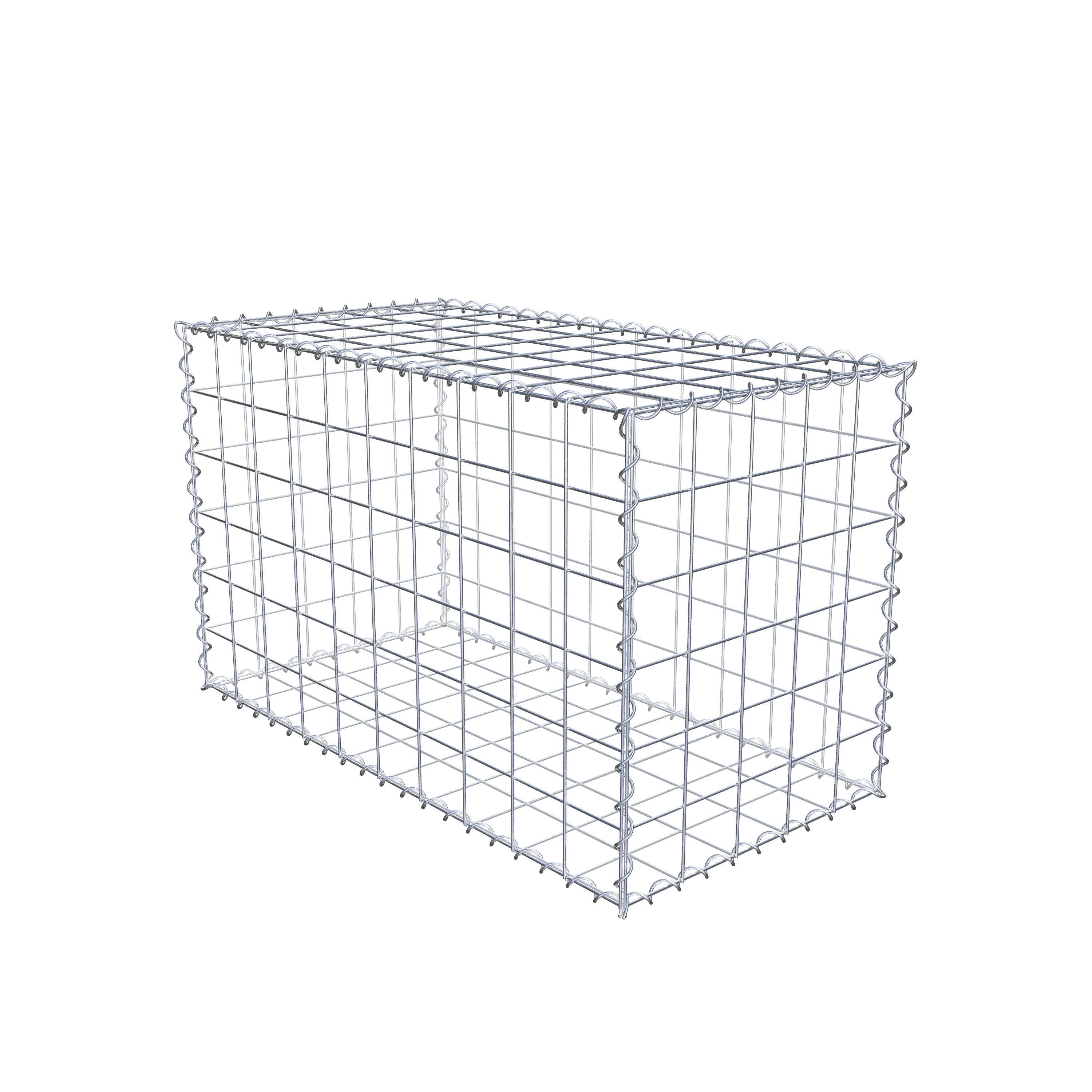 Schanskorf 100 cm x 60 cm x 50 cm (L x H x D), maaswijdte 10 cm x 10 cm, spiraalvormig