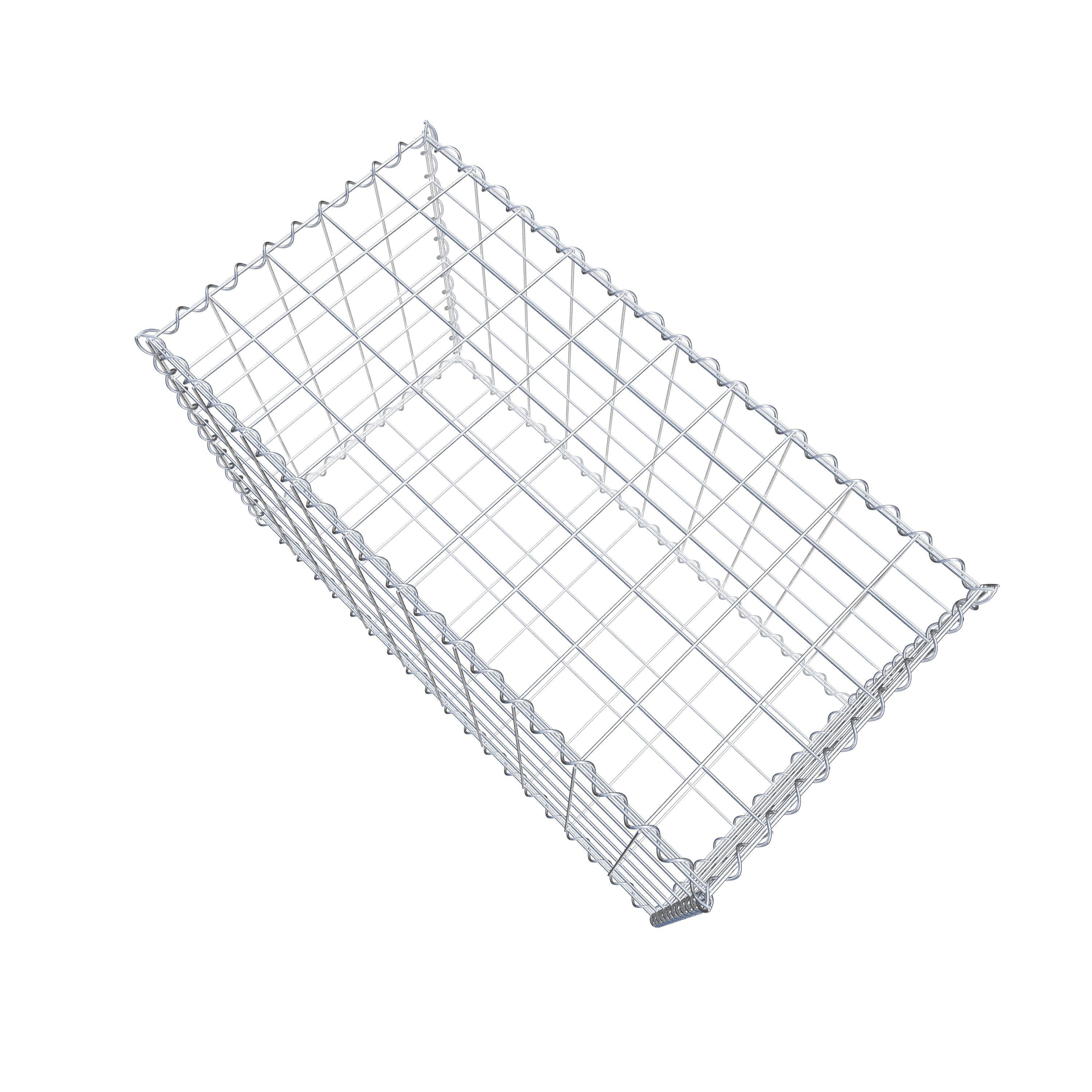 Schanskorf 100 cm x 60 cm x 50 cm (L x H x D), maaswijdte 10 cm x 10 cm, spiraalvormig