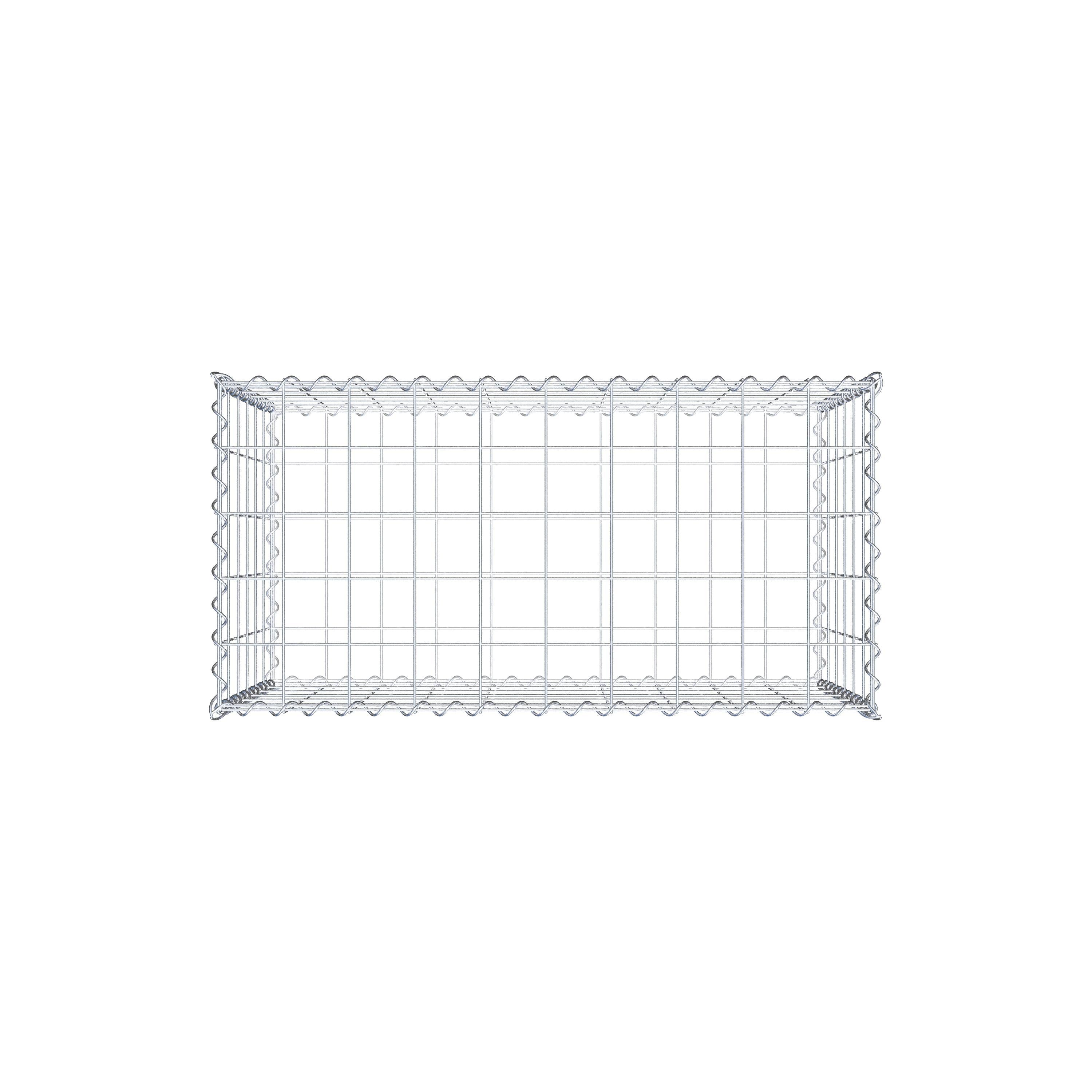Schanskorf 100 cm x 60 cm x 50 cm (L x H x D), maaswijdte 10 cm x 10 cm, spiraalvormig