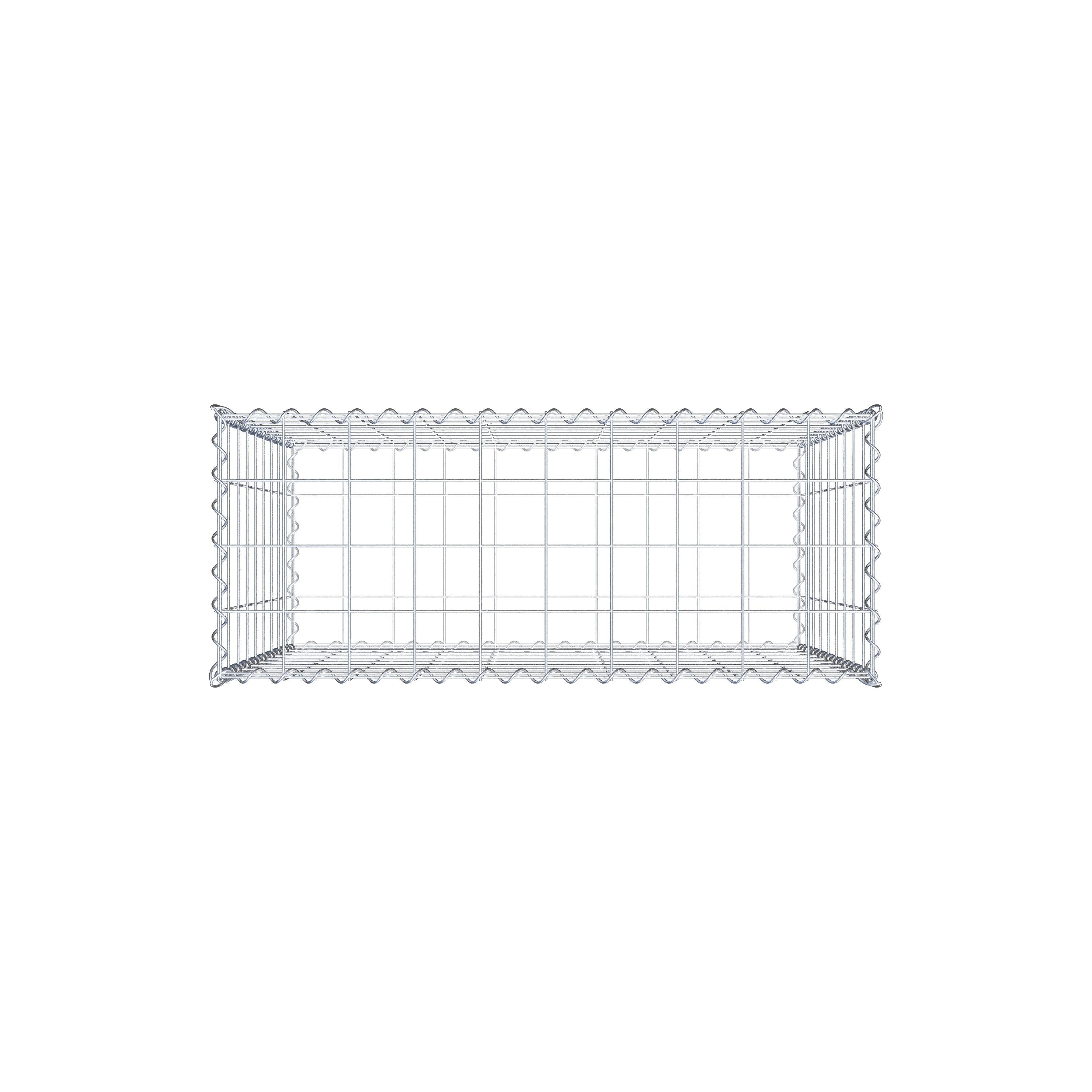 Schanskorf 100 cm x 90 cm x 40 cm (L x H x D), maaswijdte 10 cm x 10 cm, spiraalvormig