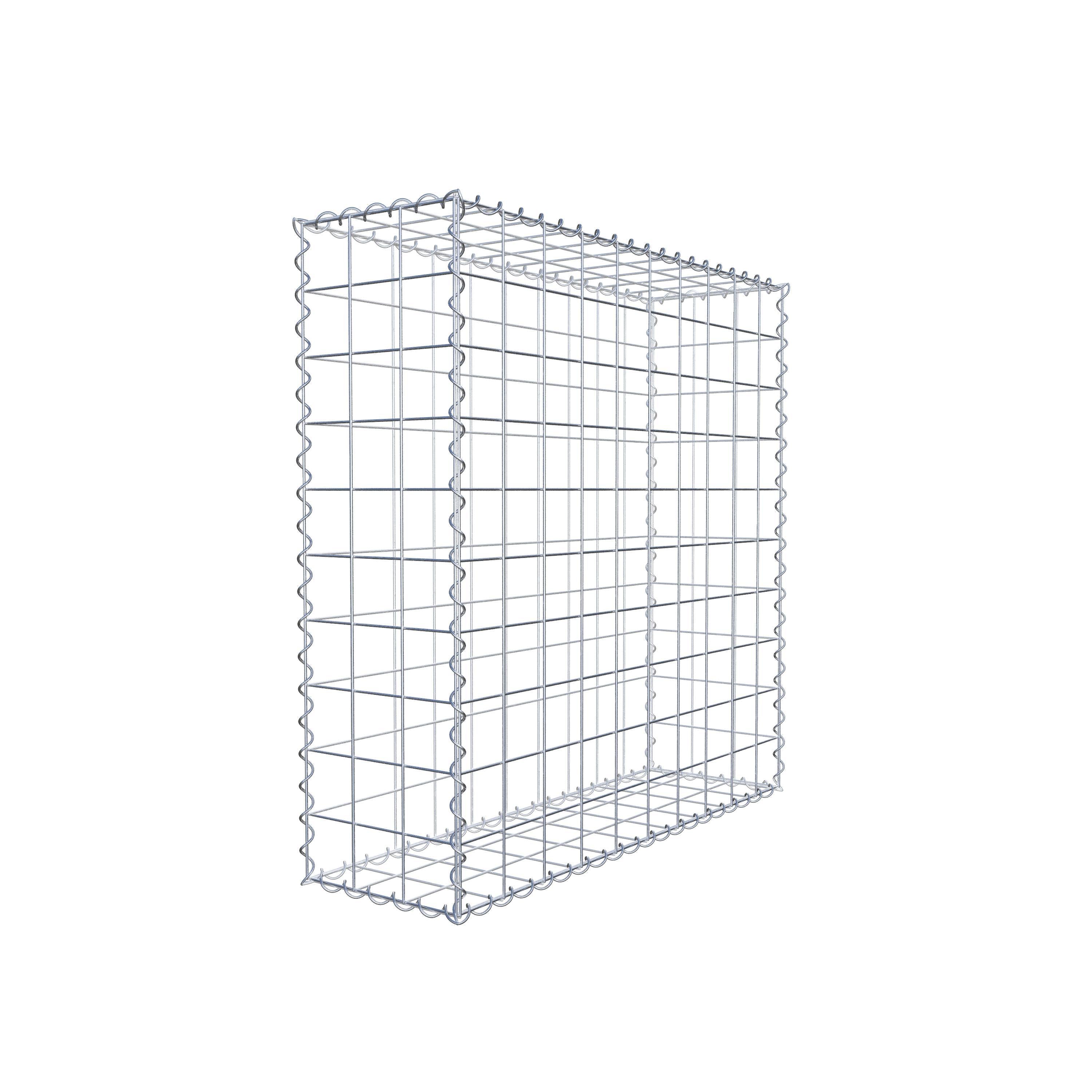 Schanskorf 100 cm x 100 cm x 30 cm (L x H x D), maaswijdte 10 cm x 10 cm, spiraalvormig