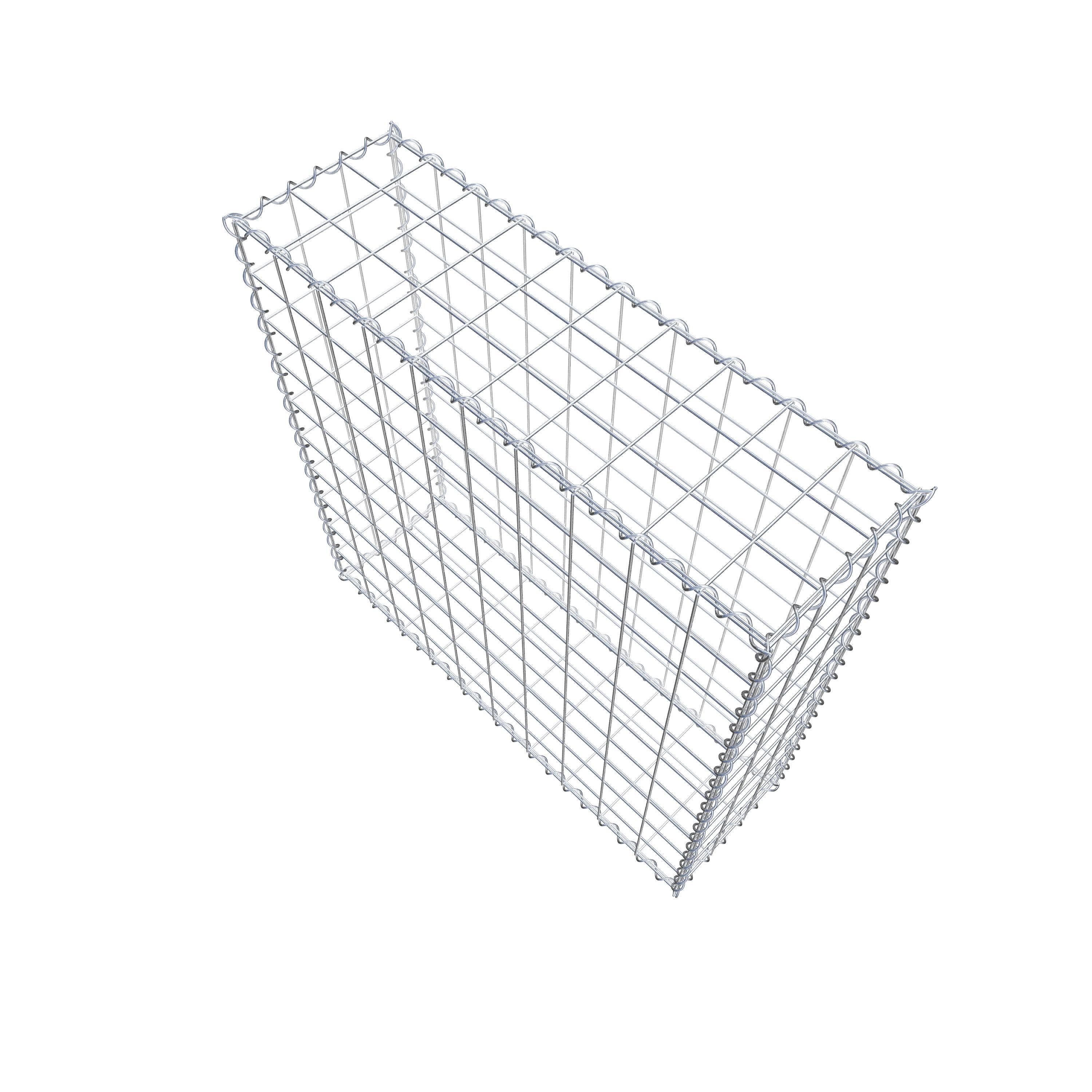 Schanskorf 100 cm x 100 cm x 30 cm (L x H x D), maaswijdte 10 cm x 10 cm, spiraalvormig