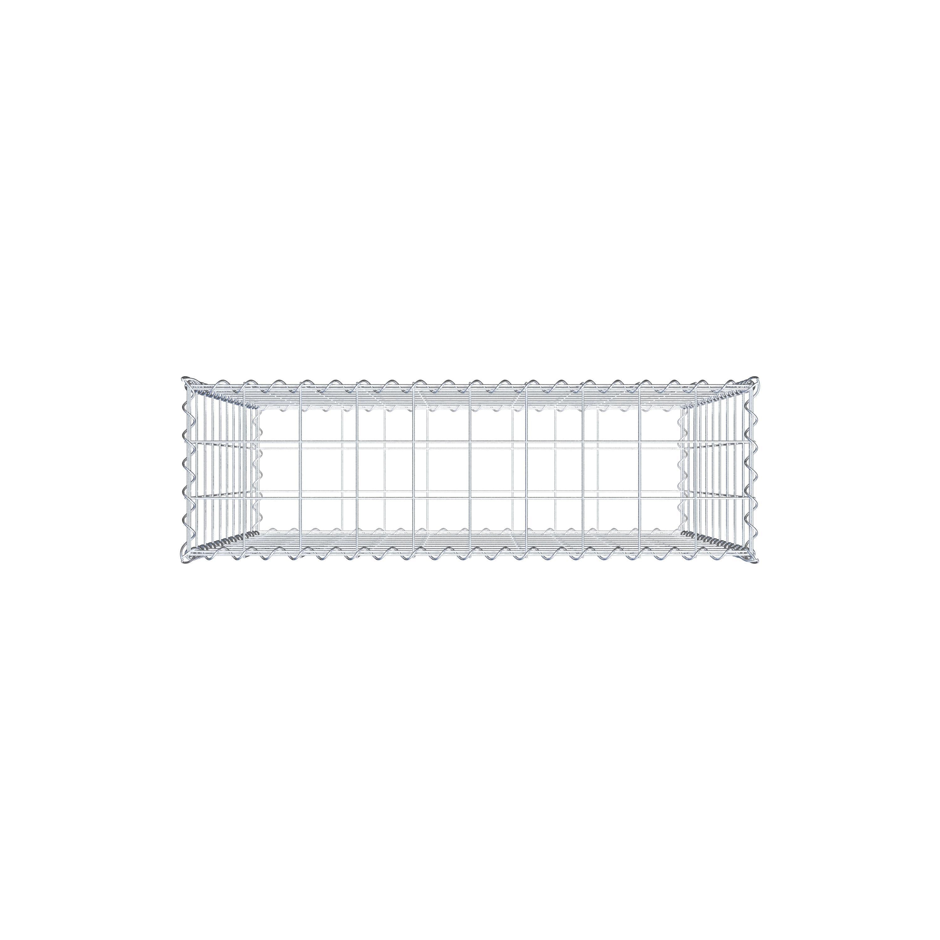 Schanskorf 100 cm x 100 cm x 30 cm (L x H x D), maaswijdte 10 cm x 10 cm, spiraalvormig