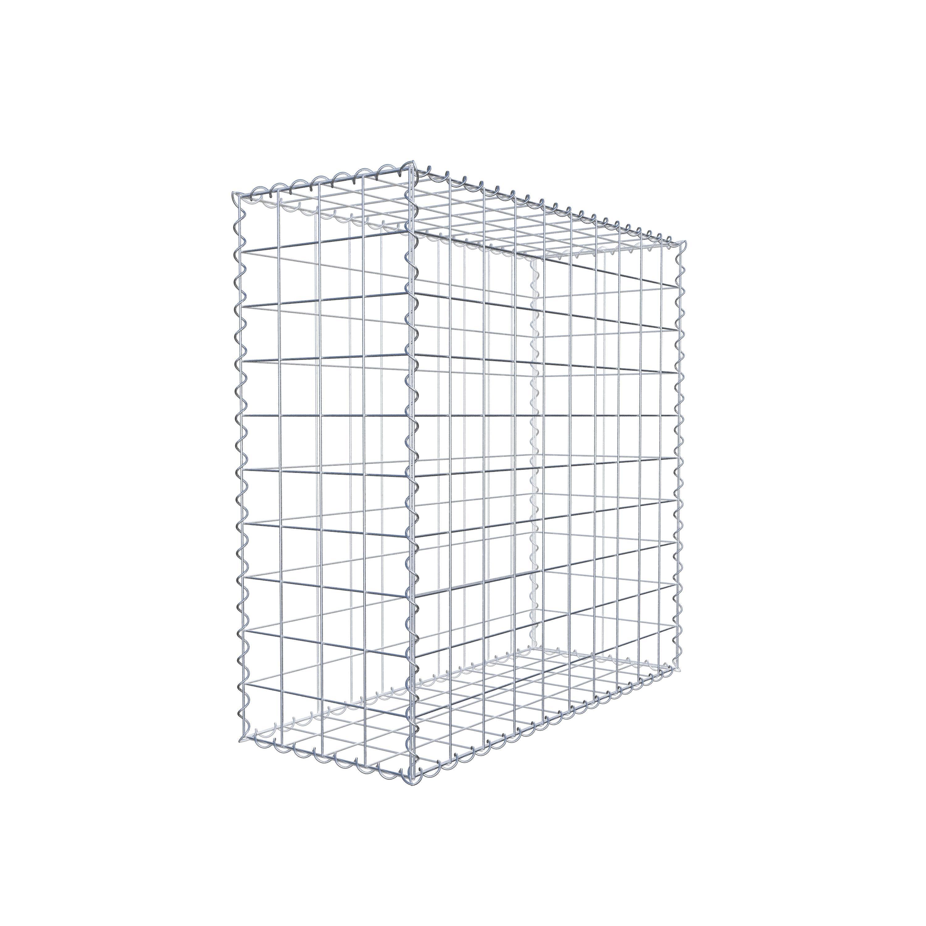 Schanskorf 100 cm x 100 cm x 40 cm (L x H x D), maaswijdte 10 cm x 10 cm, spiraalvormig