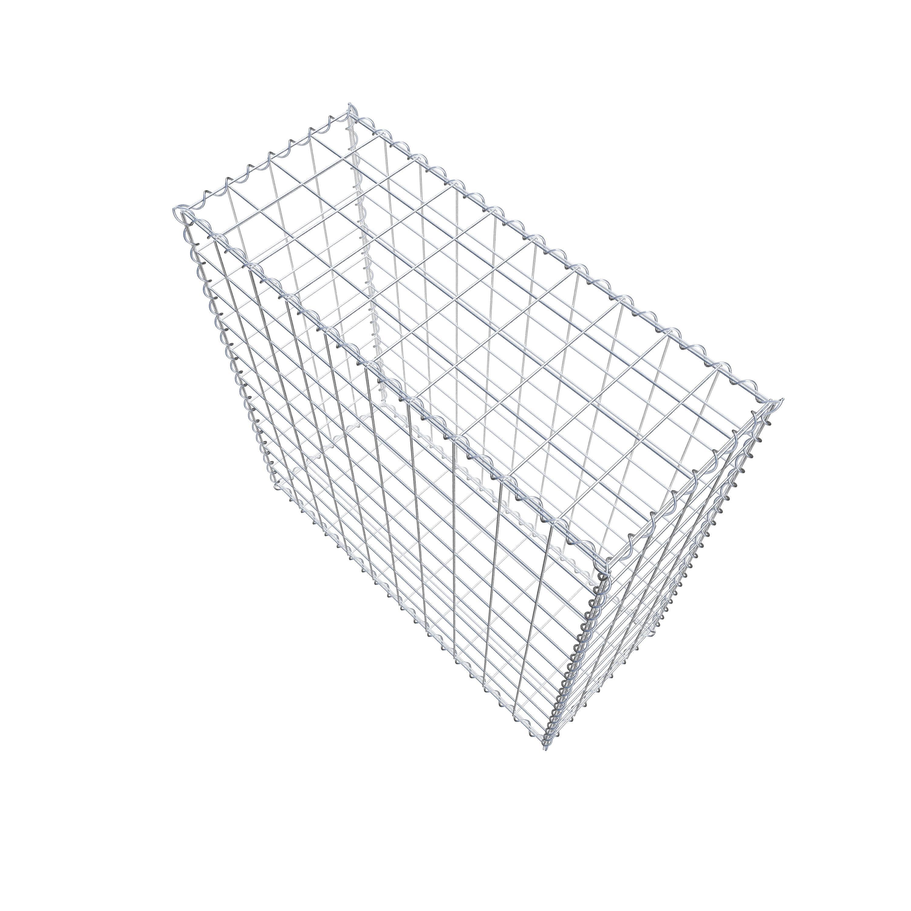Schanskorf 100 cm x 100 cm x 40 cm (L x H x D), maaswijdte 10 cm x 10 cm, spiraalvormig