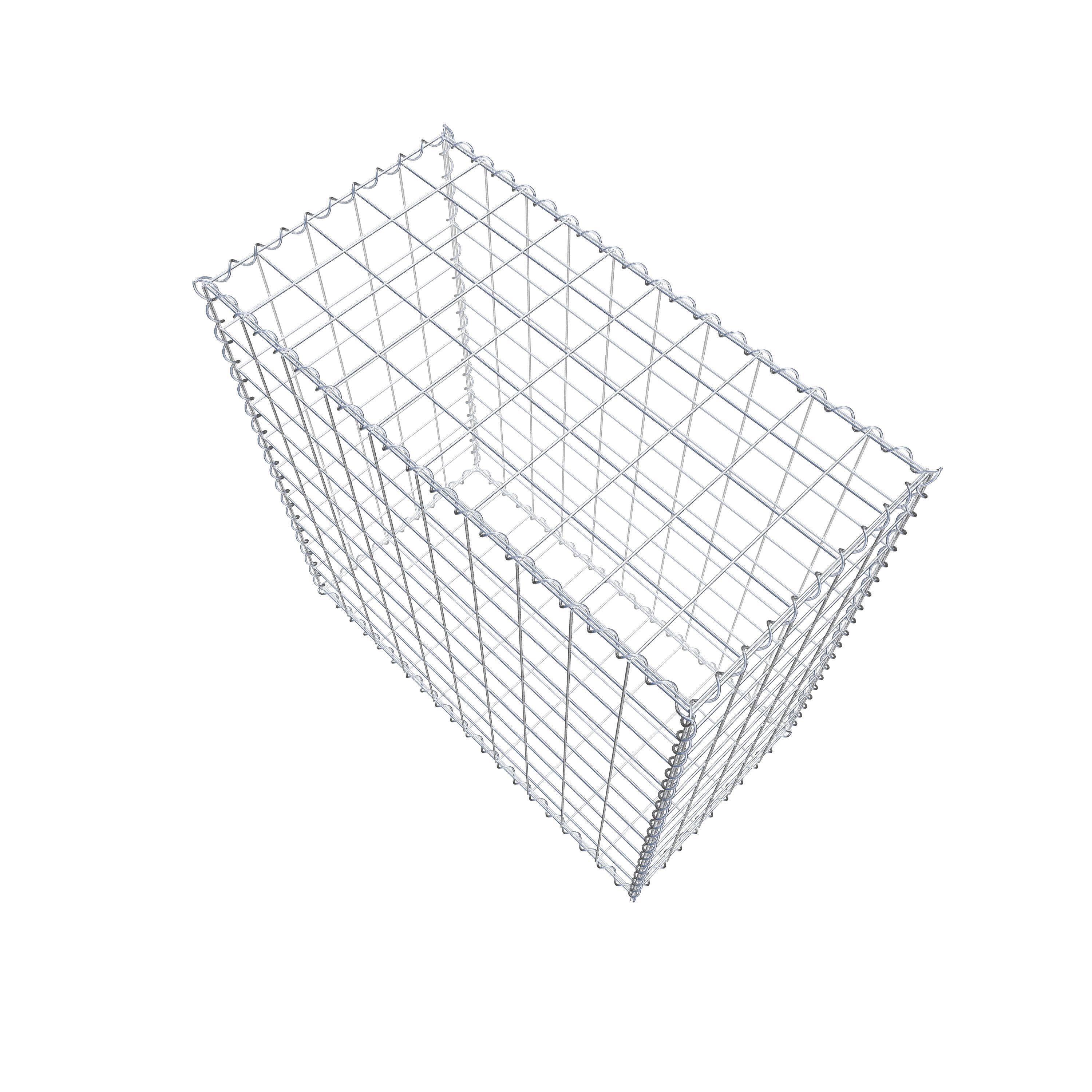 Schanskorf 100 cm x 100 cm x 50 cm (L x H x D), maaswijdte 10 cm x 10 cm, spiraalvormig