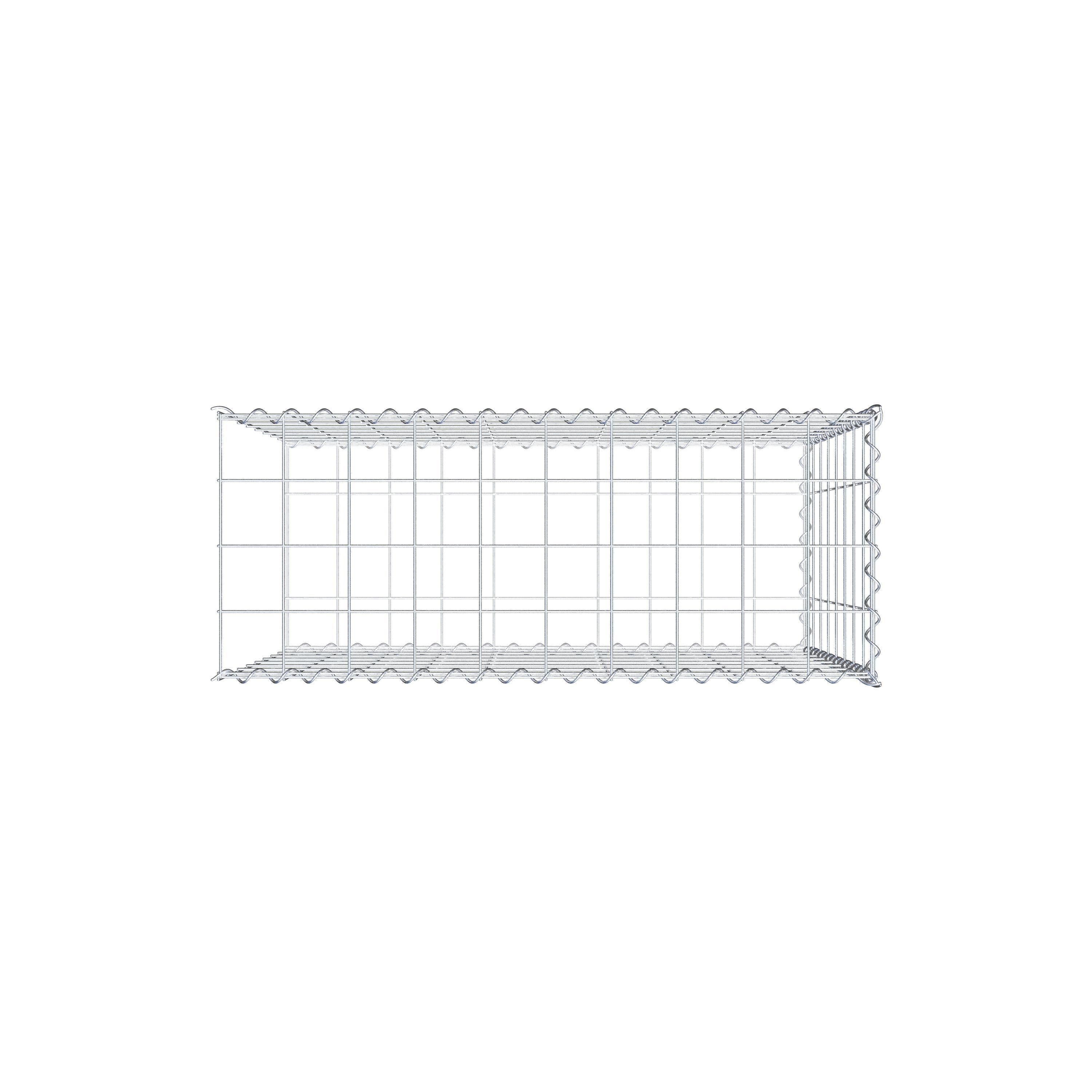 Grown-on gabion type 2 100 cm x 80 cm x 40 cm (L x H x D), mesh size 10 cm x 10 cm, spiral