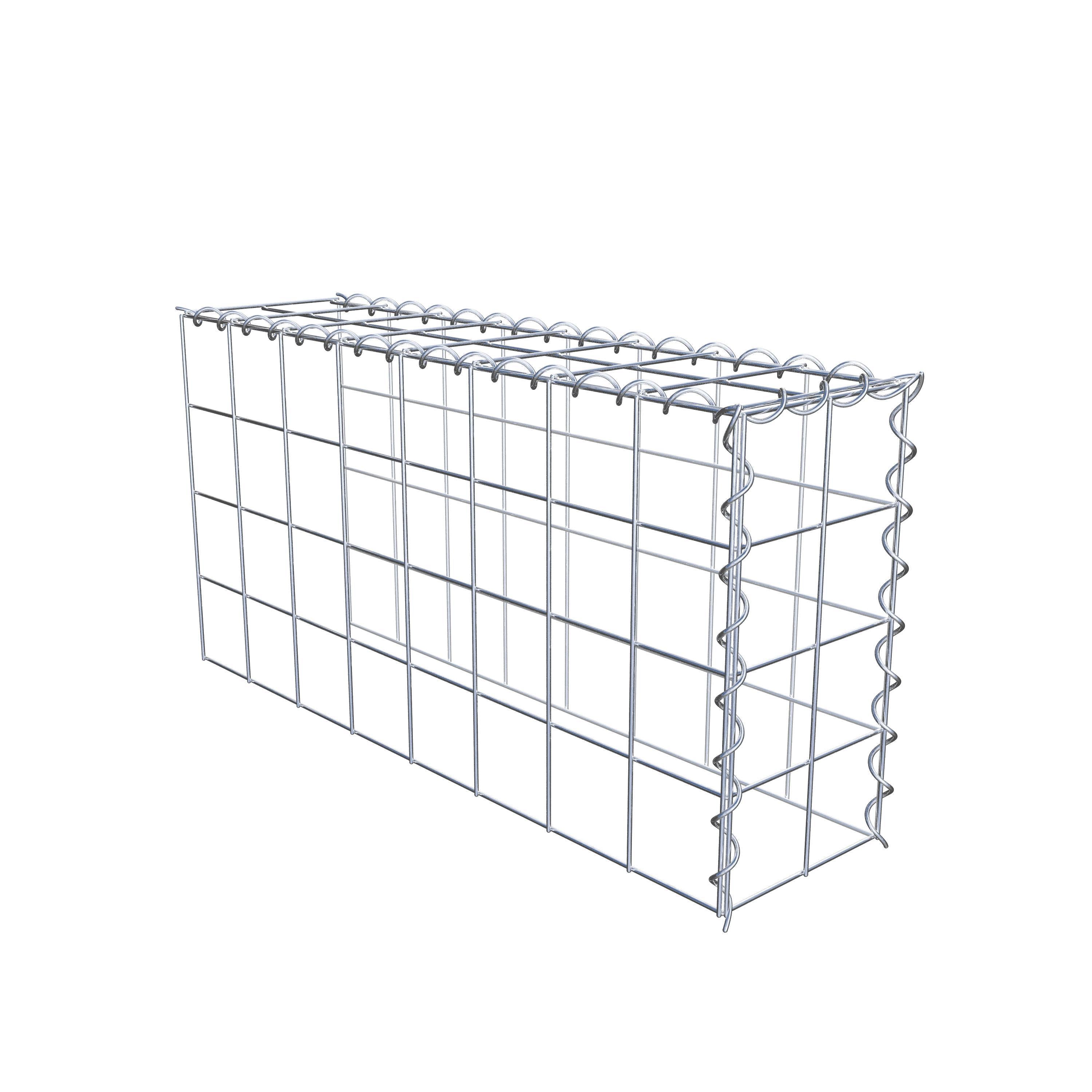 Add-on schanskorf type 4 80 cm x 40 cm x 20 cm (L x H x D), maaswijdte 10 cm x 10 cm, spiraalvormig