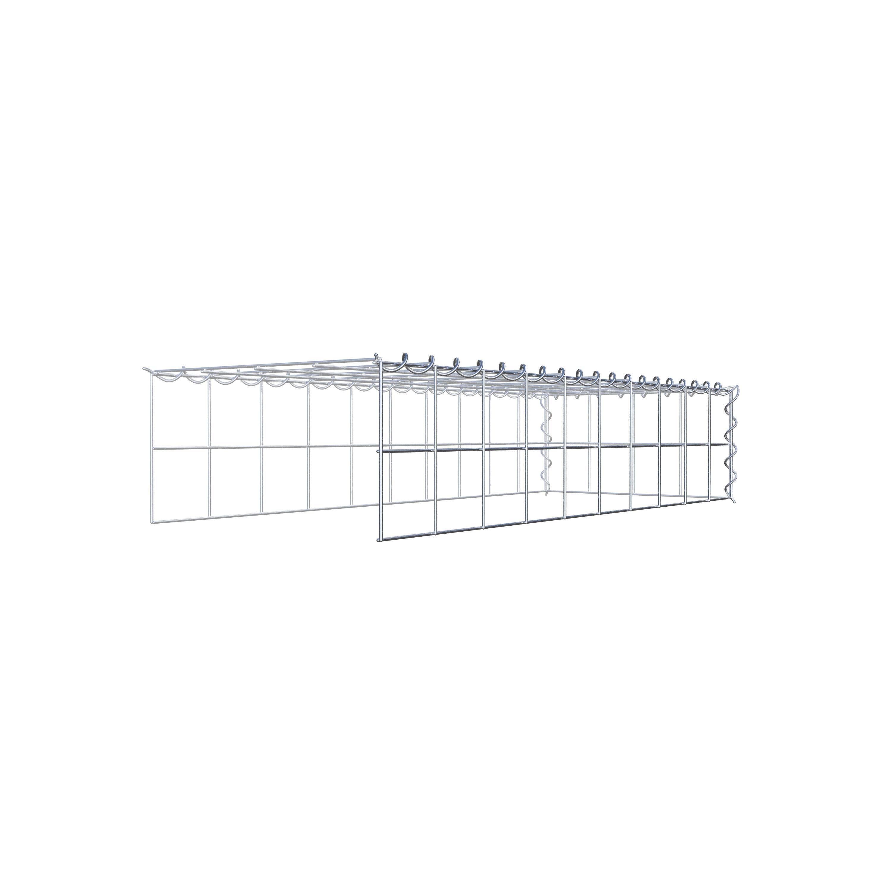 Gabion rapporté type 4 100 cm x 20 cm x 40 cm (L x H x P), mailles 10 cm x 10 cm, spirale
