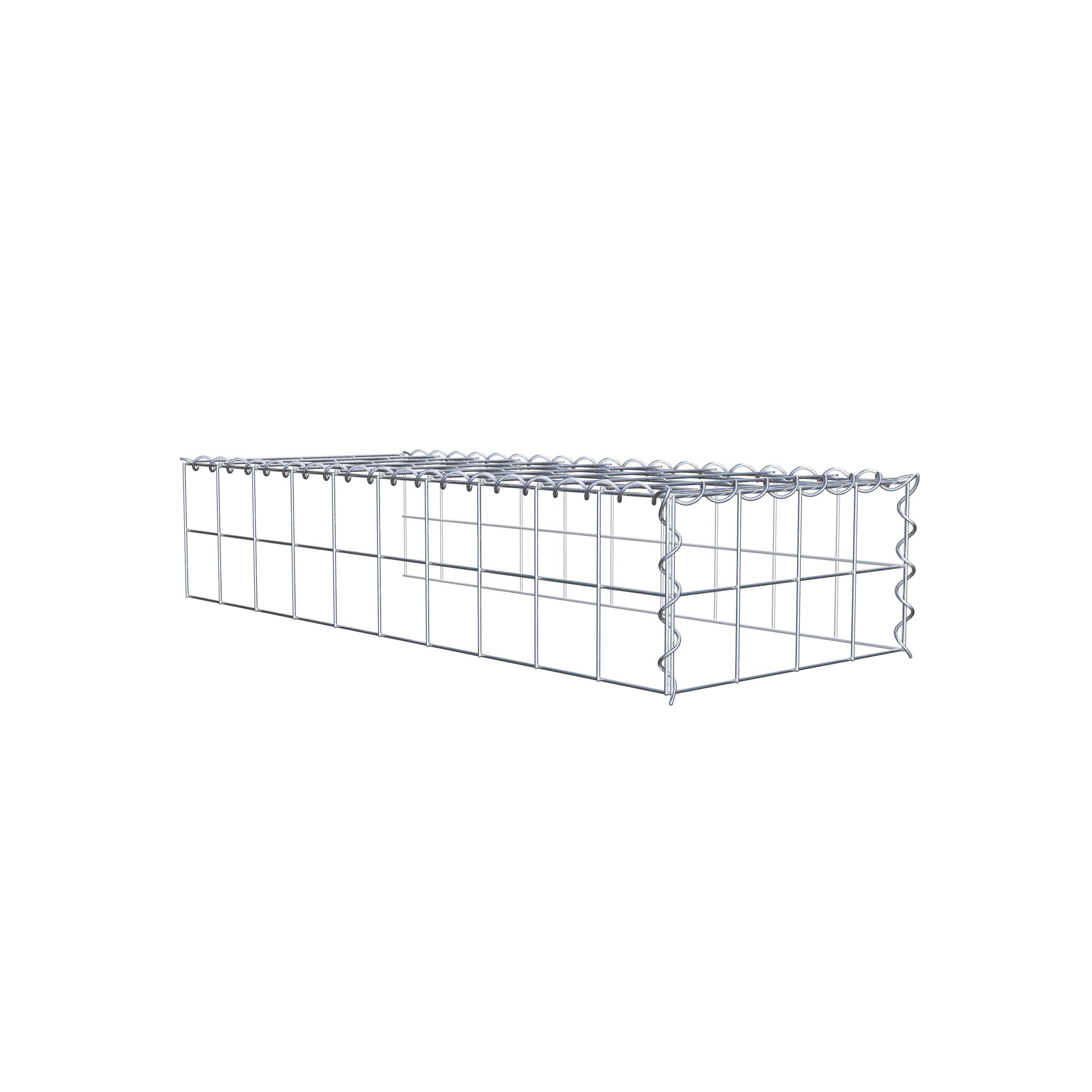 Gabion rapporté type 4 100 cm x 20 cm x 40 cm (L x H x P), mailles 10 cm x 10 cm, spirale