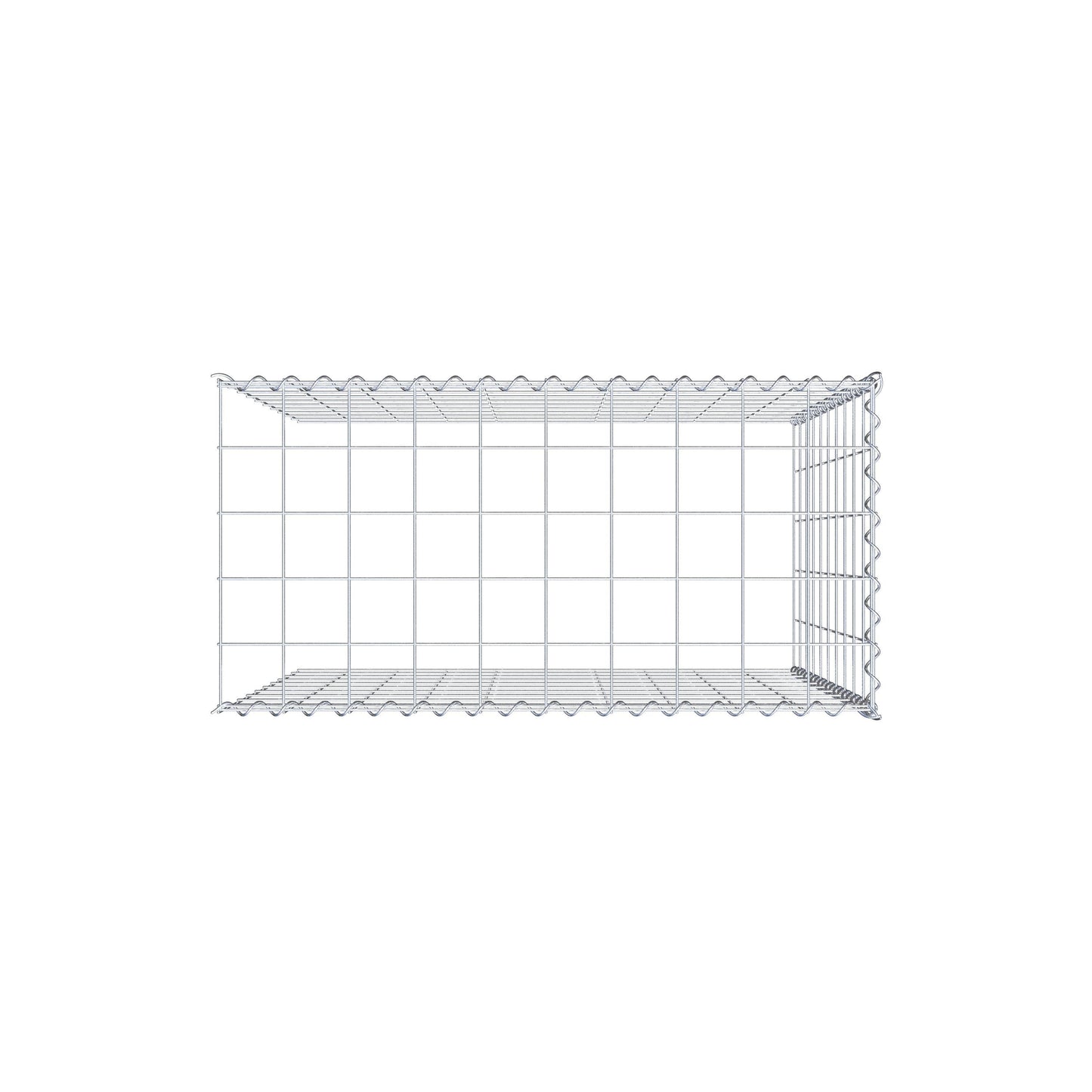 Gabion rapporté type 4 100 cm x 100 cm x 50 cm (L x H x P), mailles 10 cm x 10 cm, spirale
