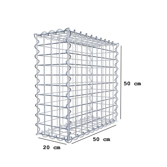 Gavión 50 cm x 50 cm x 20 cm (L x A x P), luz de malla 5 cm x 5 cm, en espiral